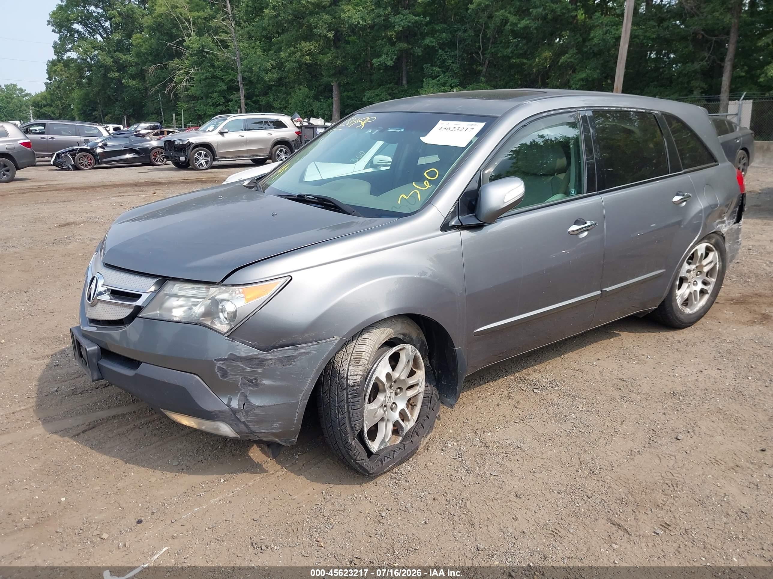 2008 Acura Mdx Technology Package Gray vin: 2HNYD28358H519578
