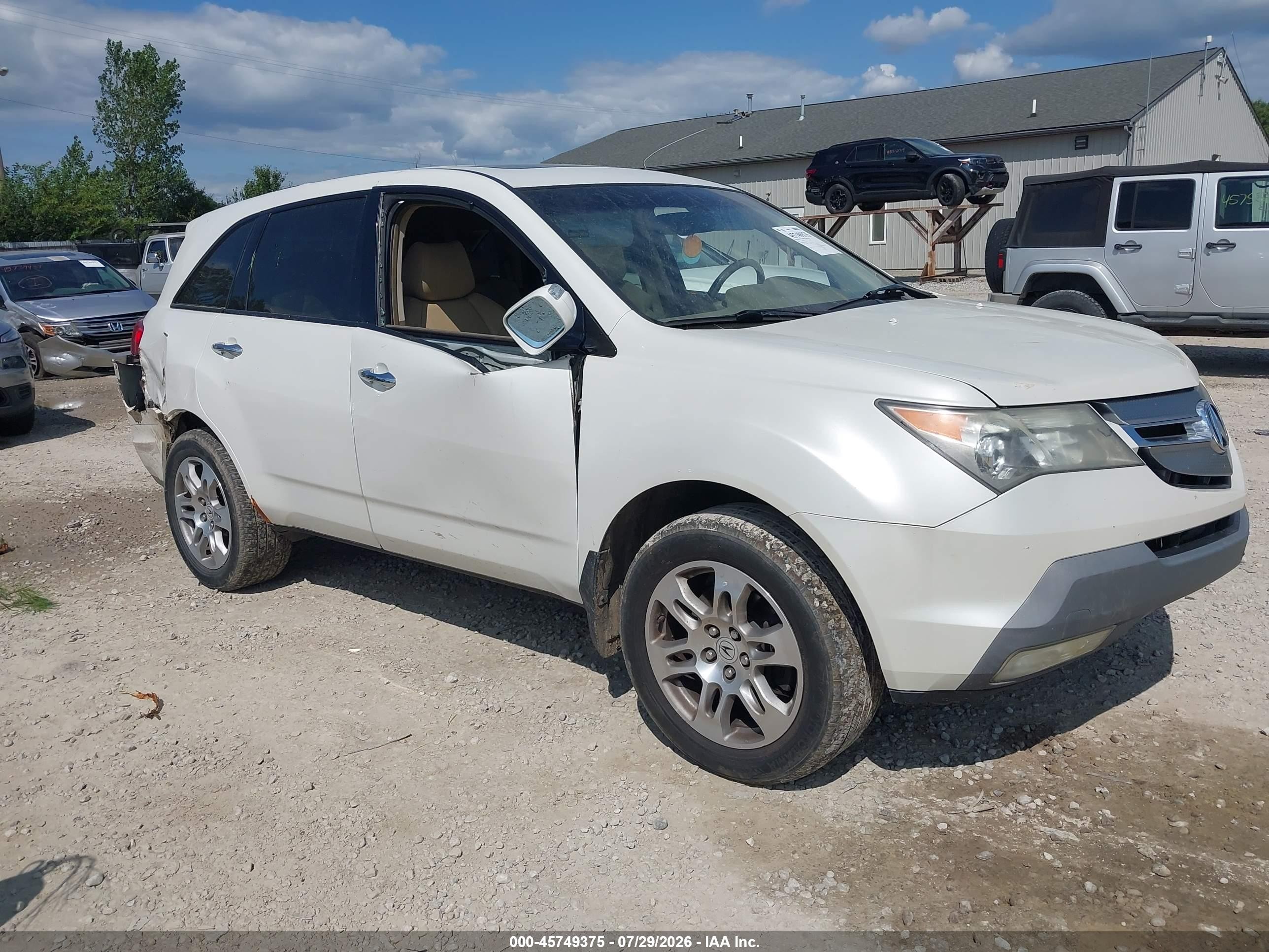 2008 Acura Mdx Technology Package White vin: 2HNYD28358H531259
