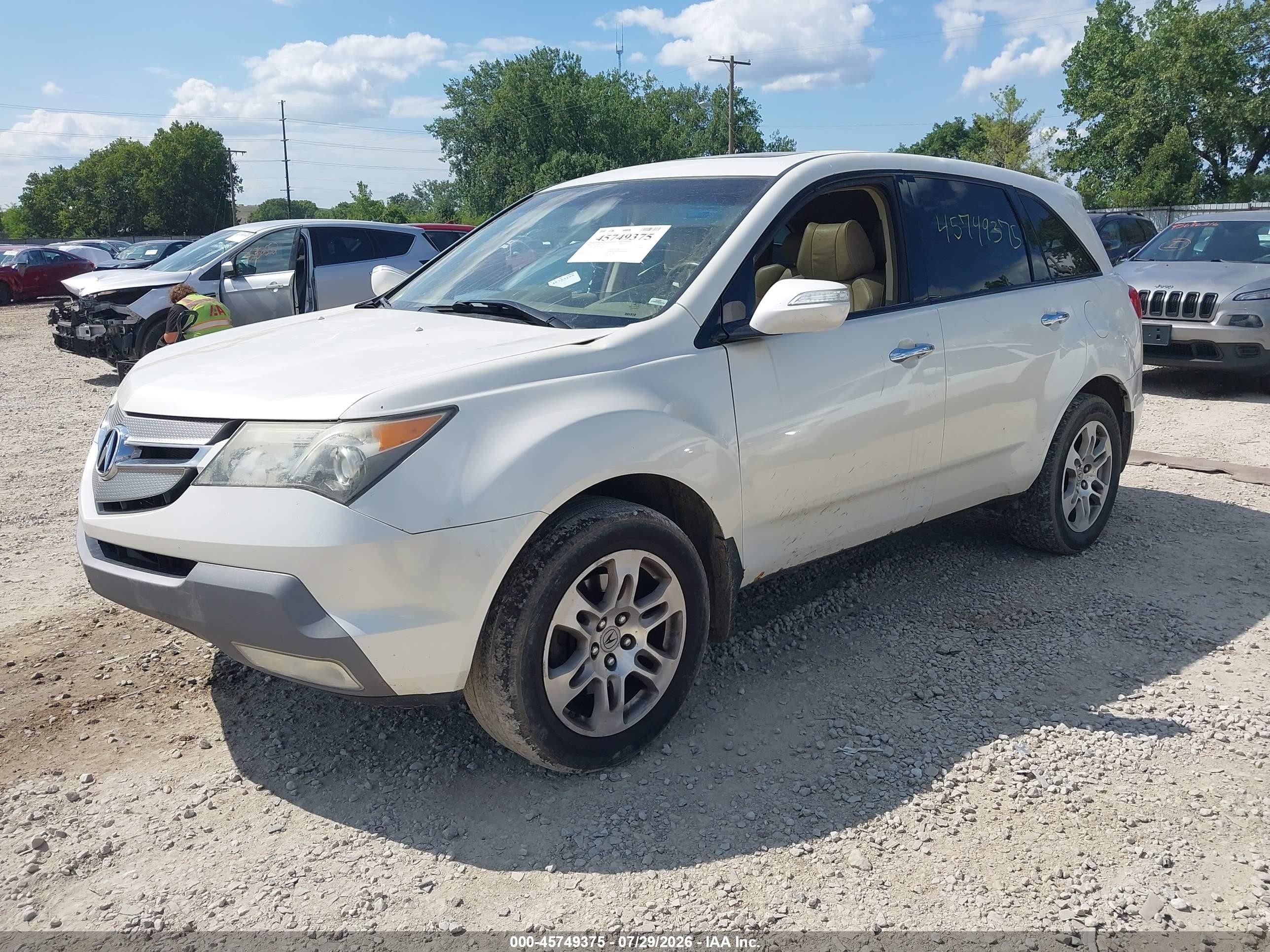 2008 Acura Mdx Technology Package White vin: 2HNYD28358H531259