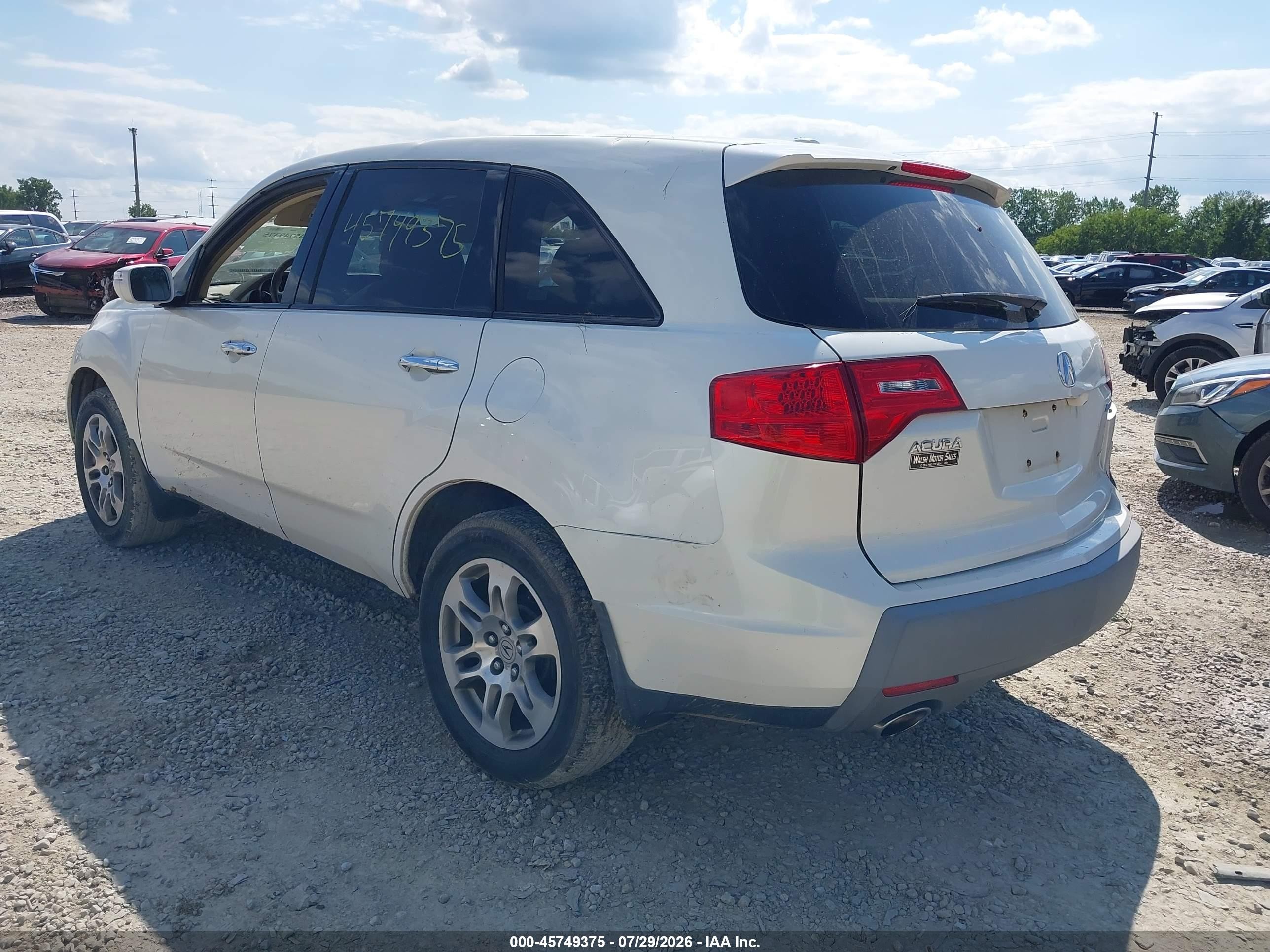 2008 Acura Mdx Technology Package White vin: 2HNYD28358H531259