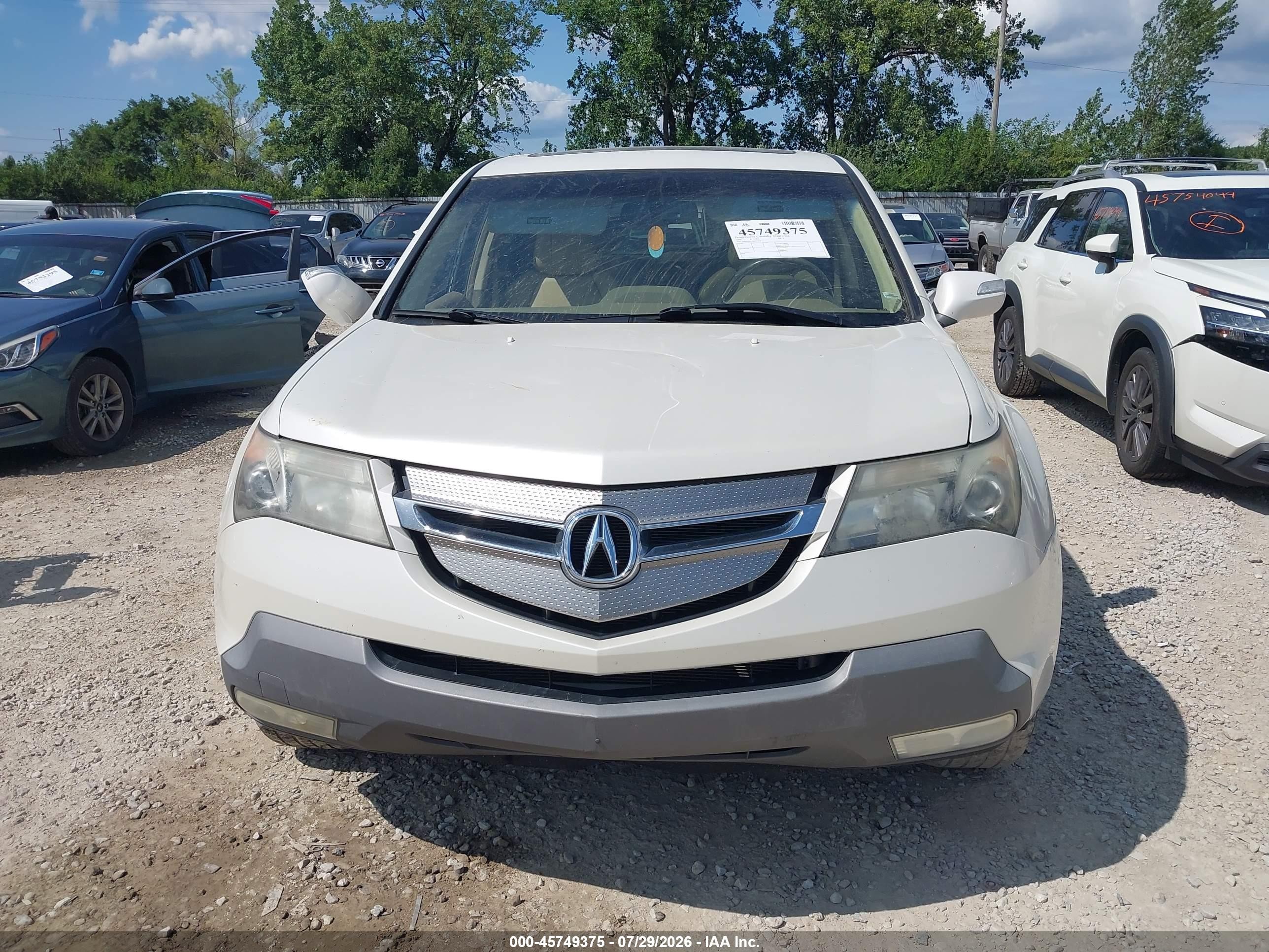 2008 Acura Mdx Technology Package White vin: 2HNYD28358H531259
