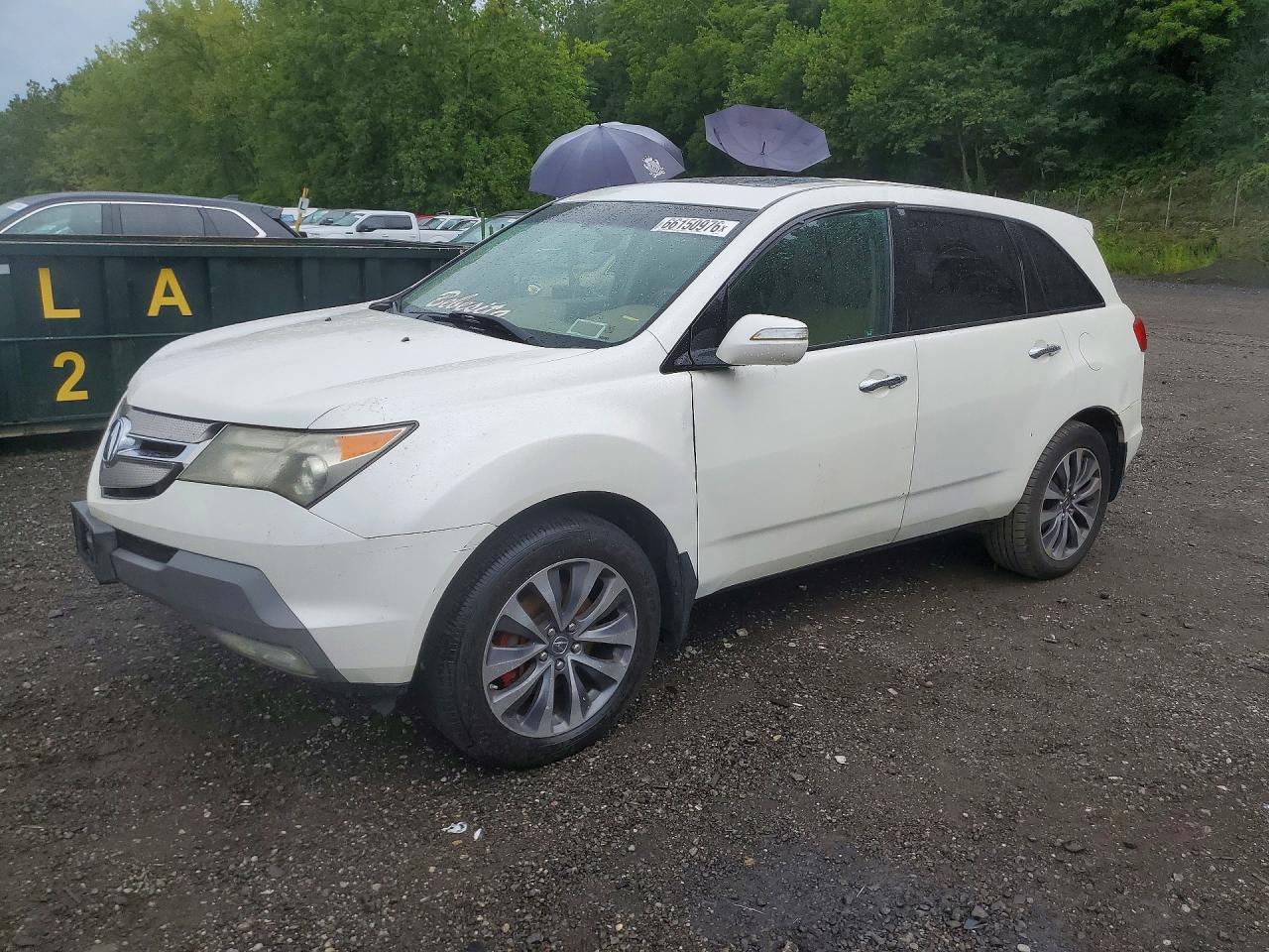2007 Acura Mdx Technology White vin: 2HNYD28367H552877