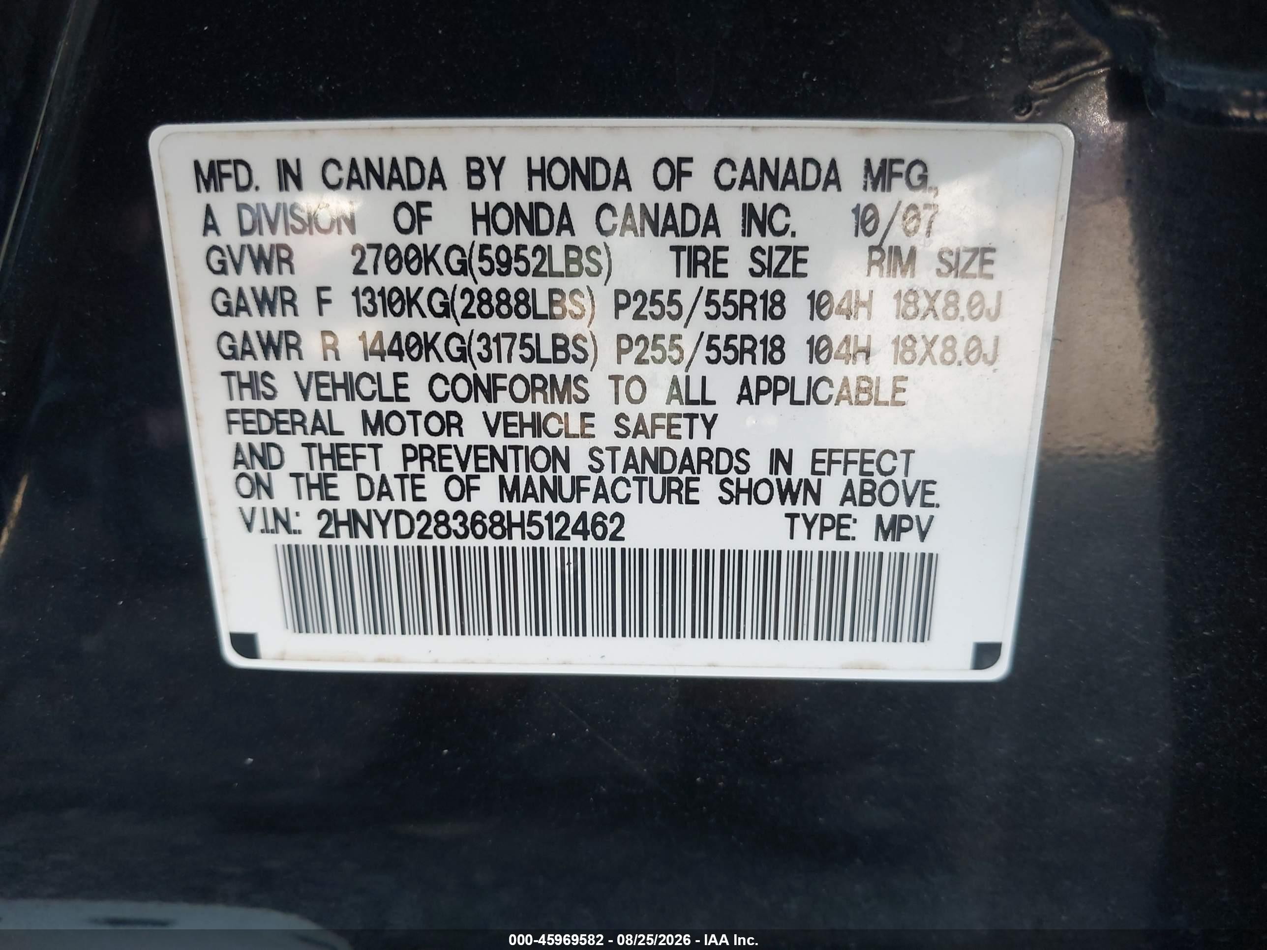 2008 Acura Mdx Technology Package Black vin: 2HNYD28368H512462