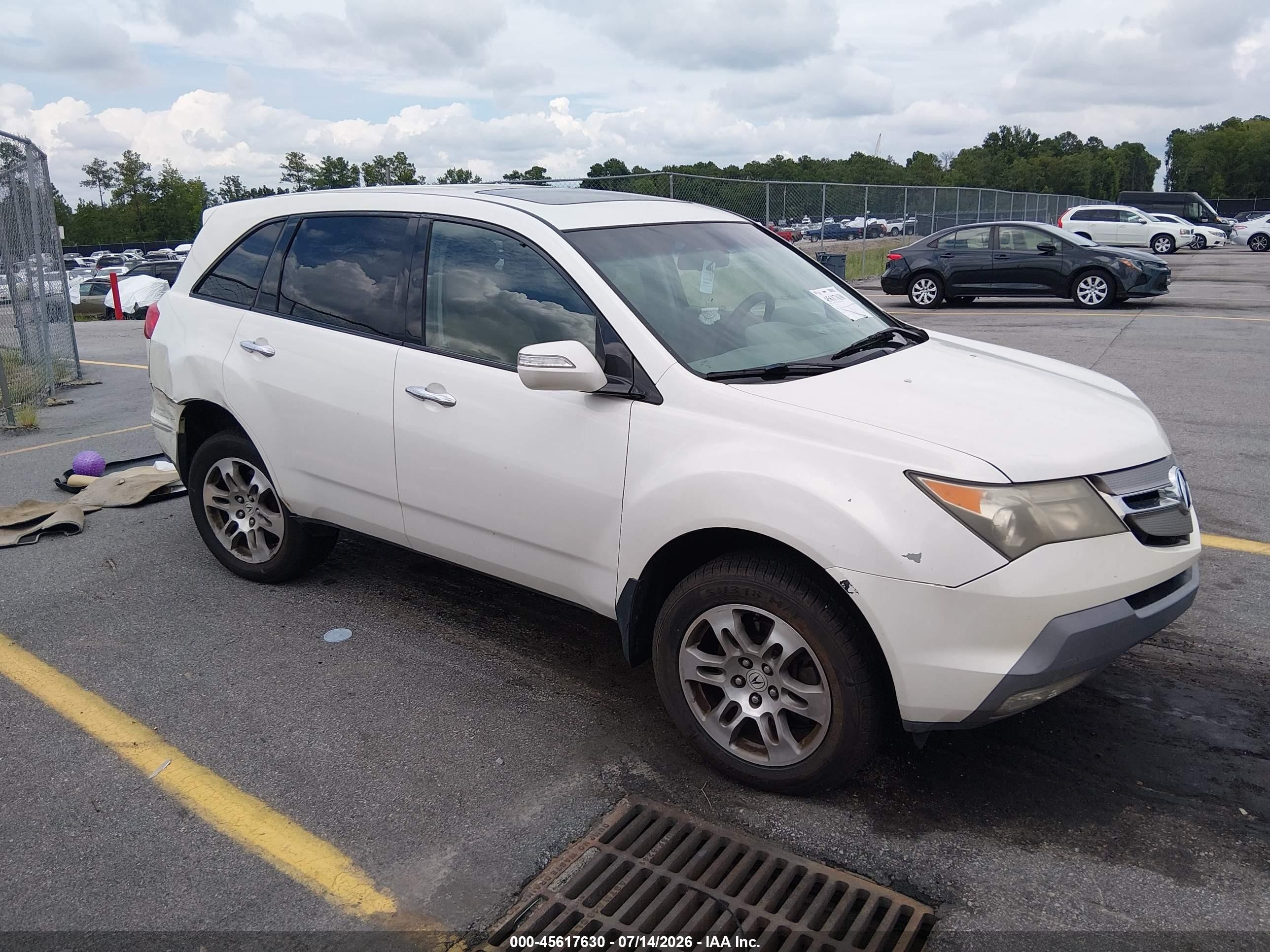 2008 Acura Mdx Technology Package White vin: 2HNYD28368H535255