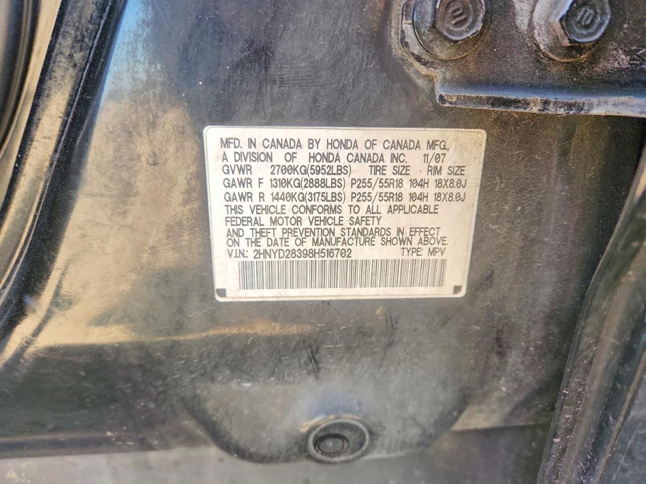 2008 Acura Mdx Technology Черный vin: 2HNYD28398H516702