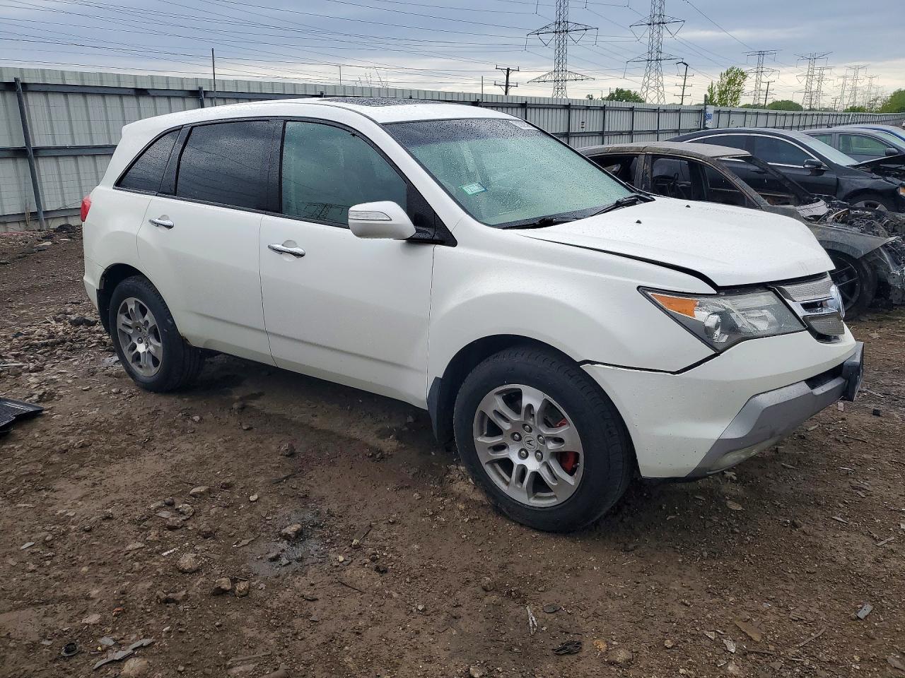 2007 Acura Mdx Technology White vin: 2HNYD283X7H550792