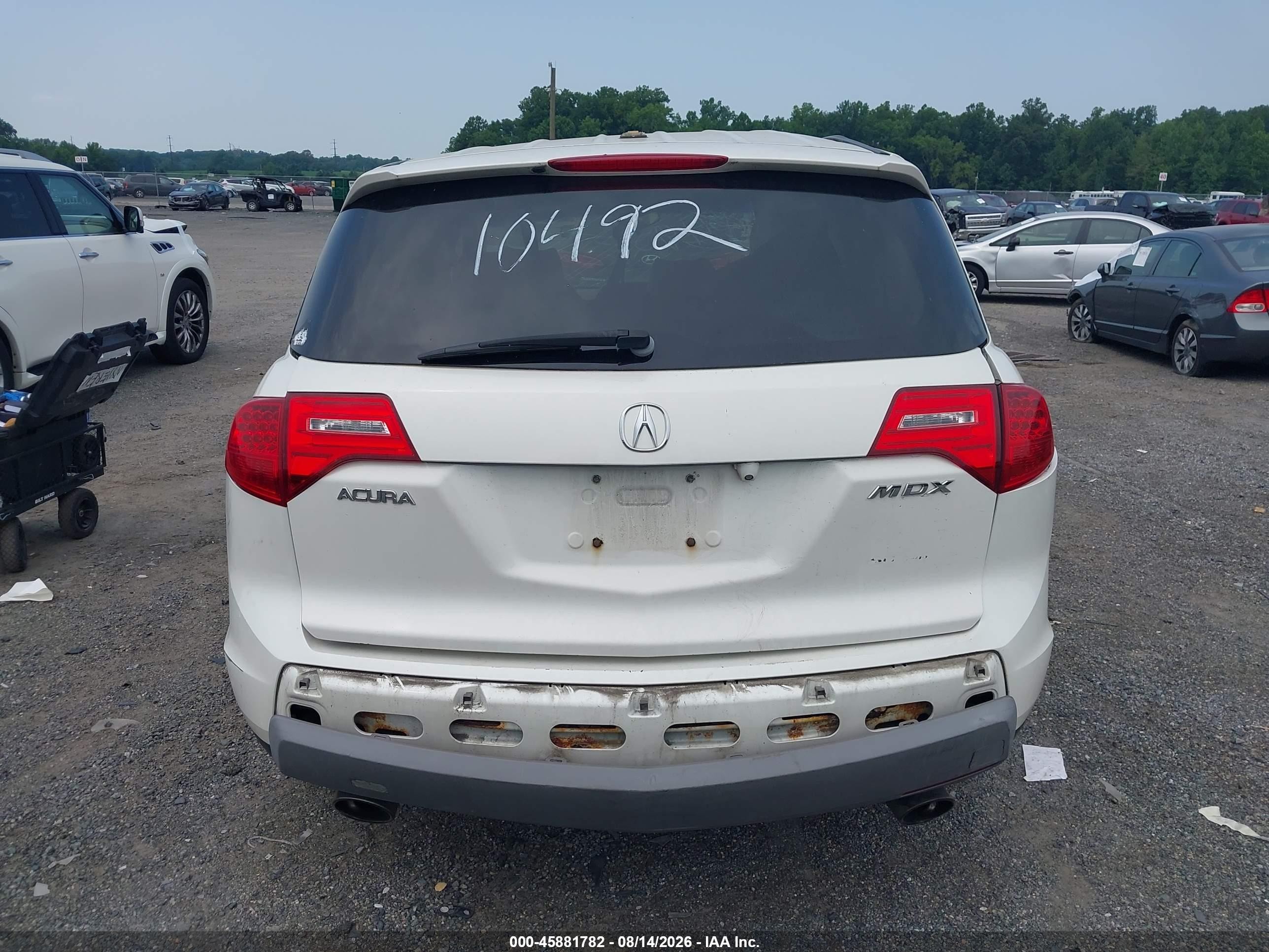 2007 Acura Mdx Technology Package White vin: 2HNYD28407H515008
