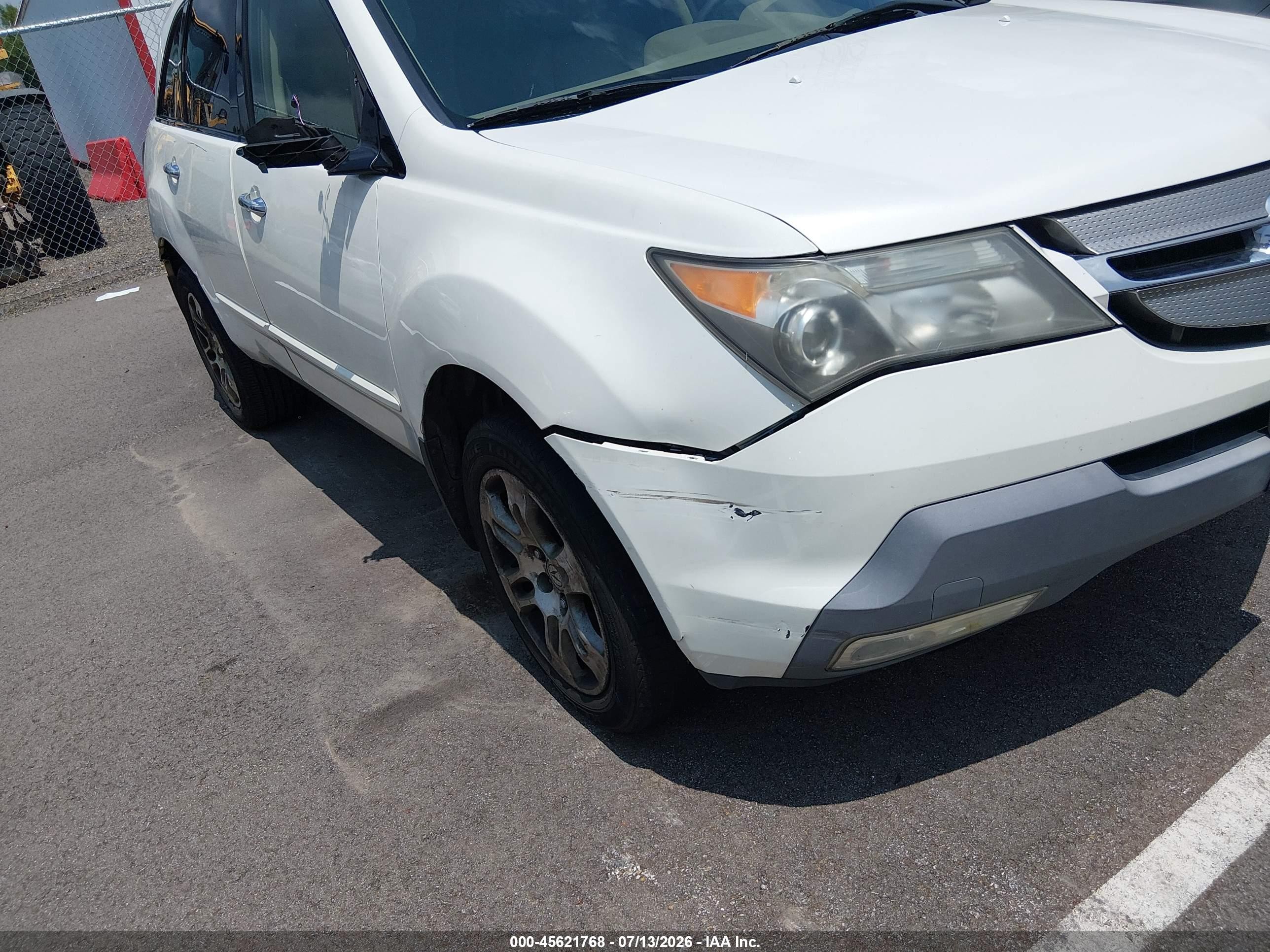 2008 Acura Mdx Technology Package White vin: 2HNYD28448H500903