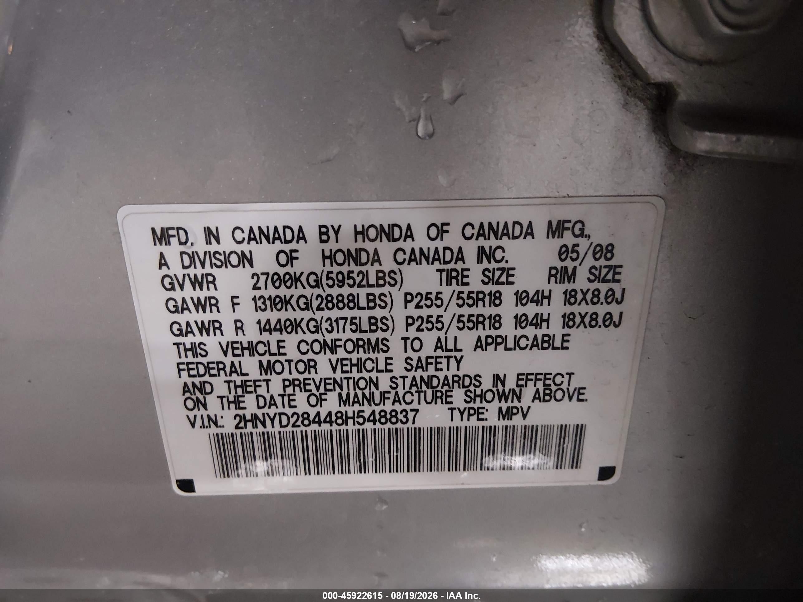 2008 Acura Mdx Technology Package Silver vin: 2HNYD28448H548837