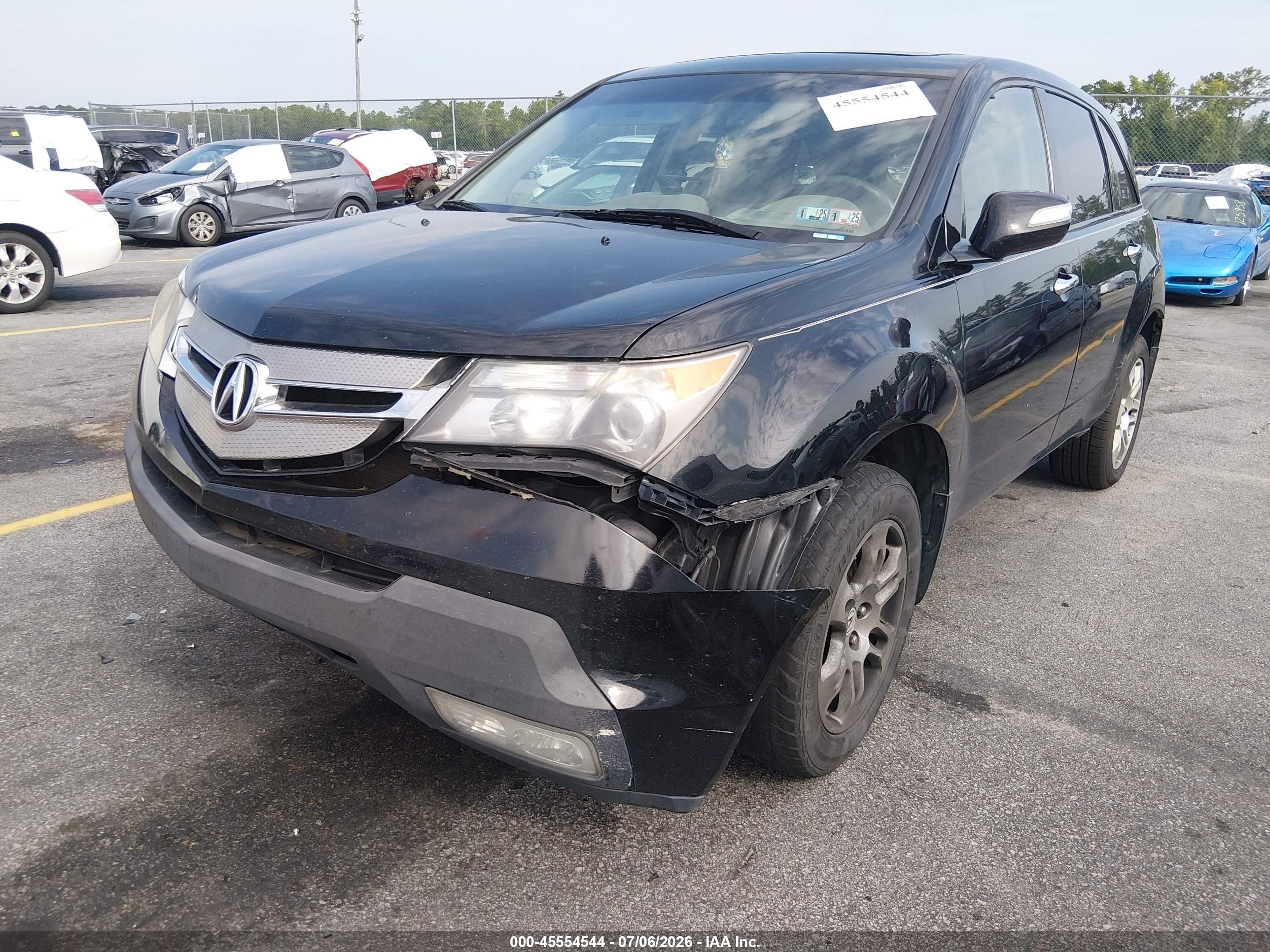 2009 Acura Mdx Technology Package Black vin: 2HNYD28449H513913