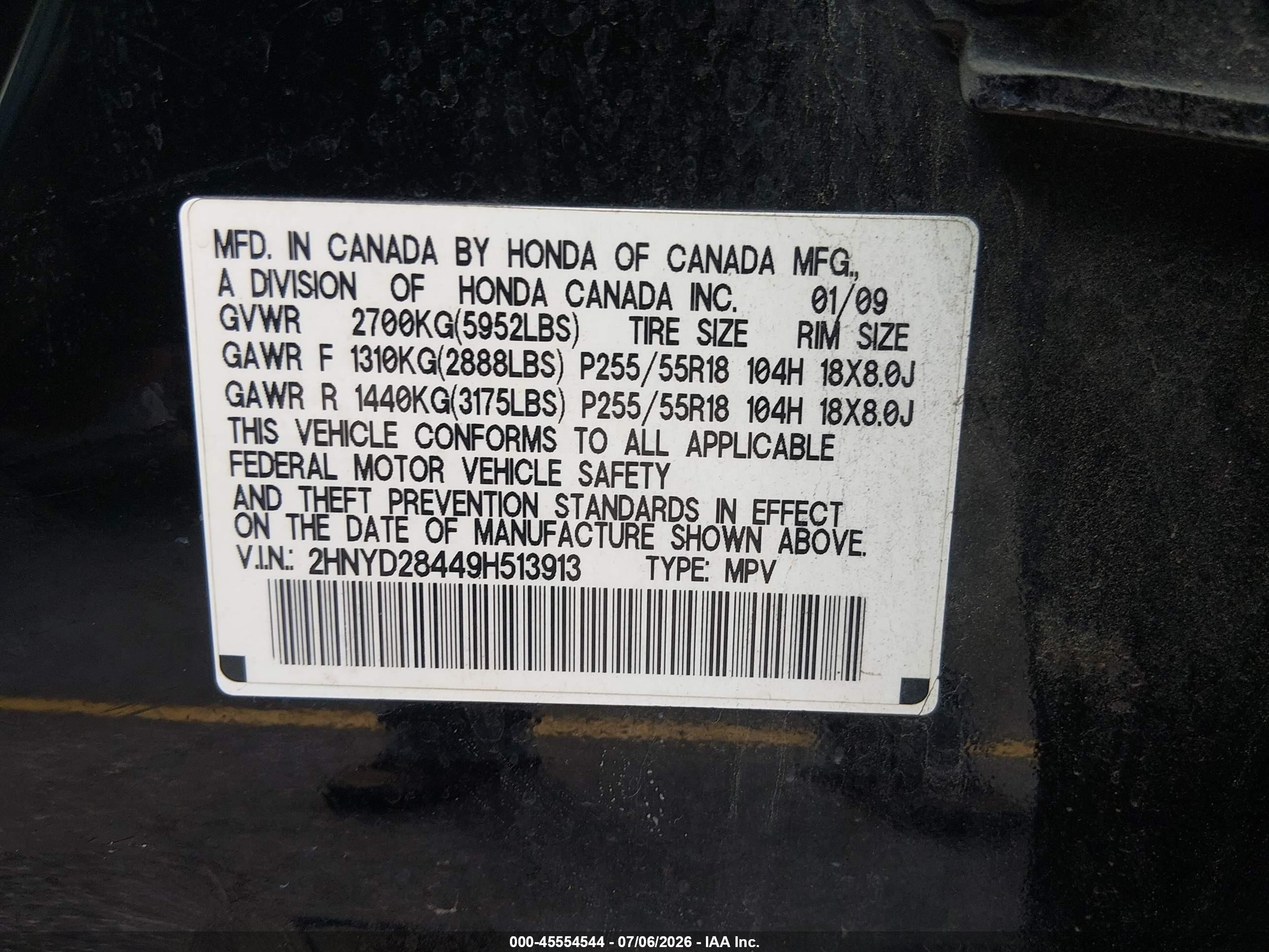 2009 Acura Mdx Technology Package Black vin: 2HNYD28449H513913