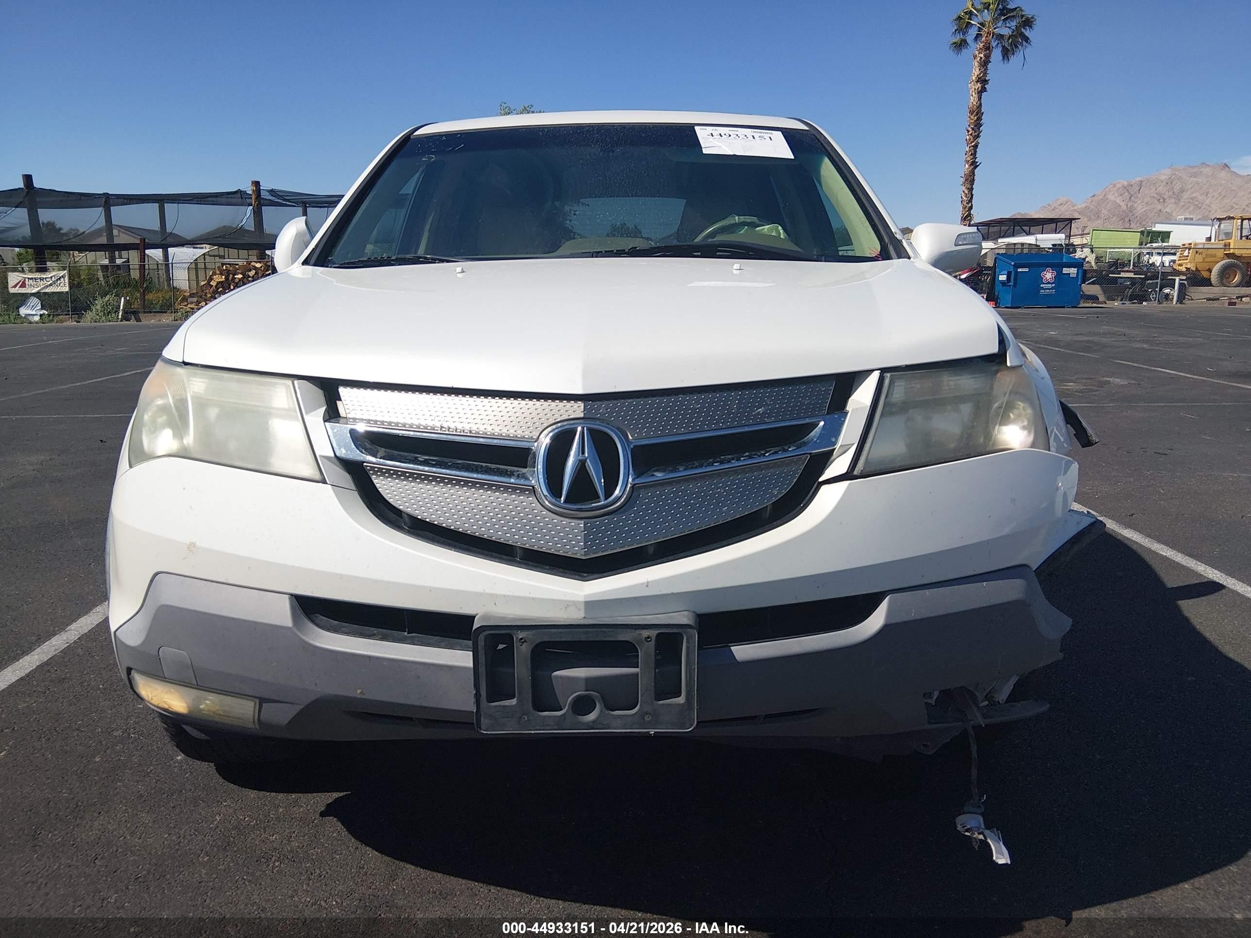 2007 Acura Mdx Technology Package White vin: 2HNYD28457H525078