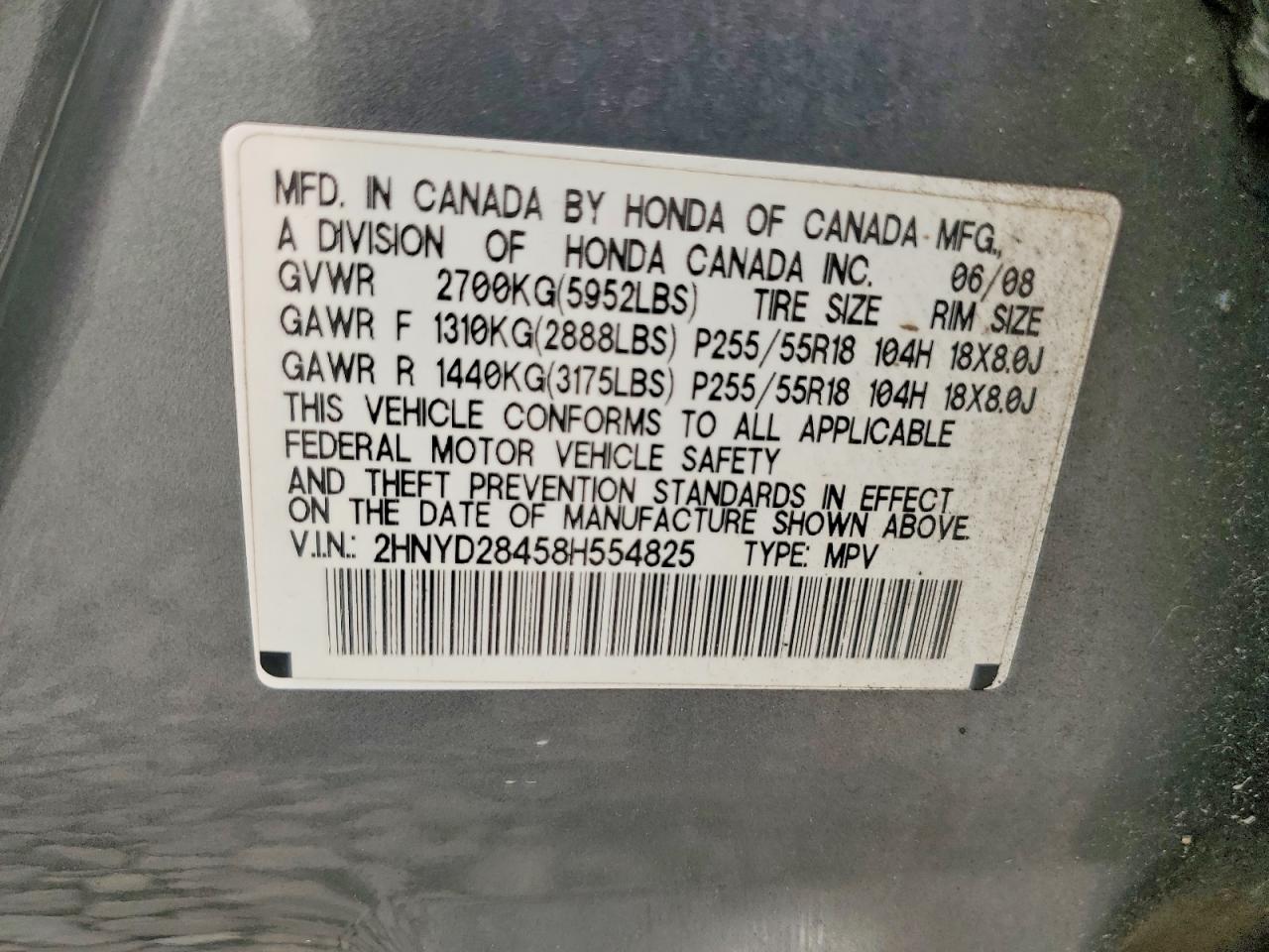 2008 Acura Mdx Technology Gray vin: 2HNYD28458H554825