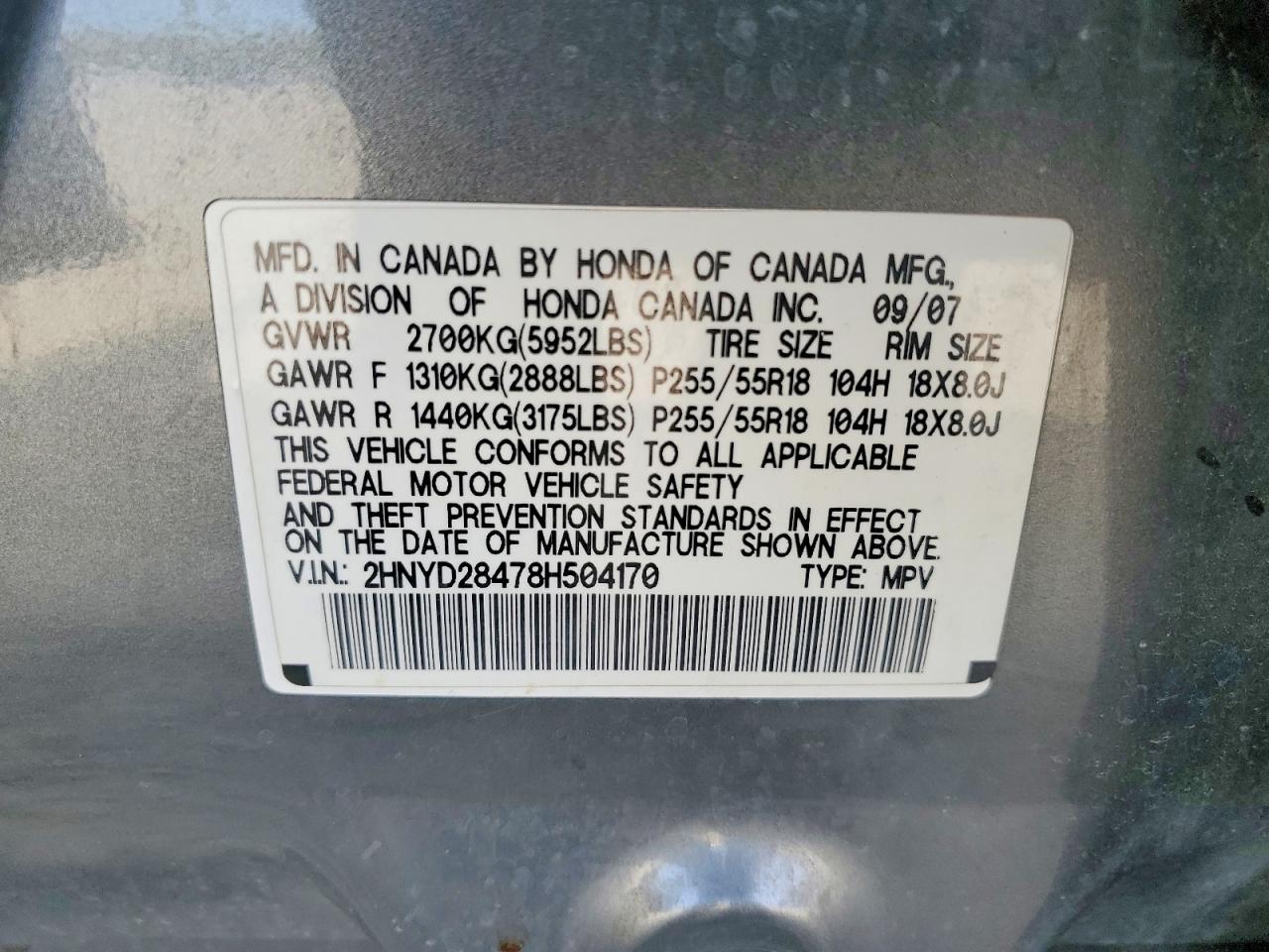 2008 Acura Mdx Technology Green vin: 2HNYD28478H504170