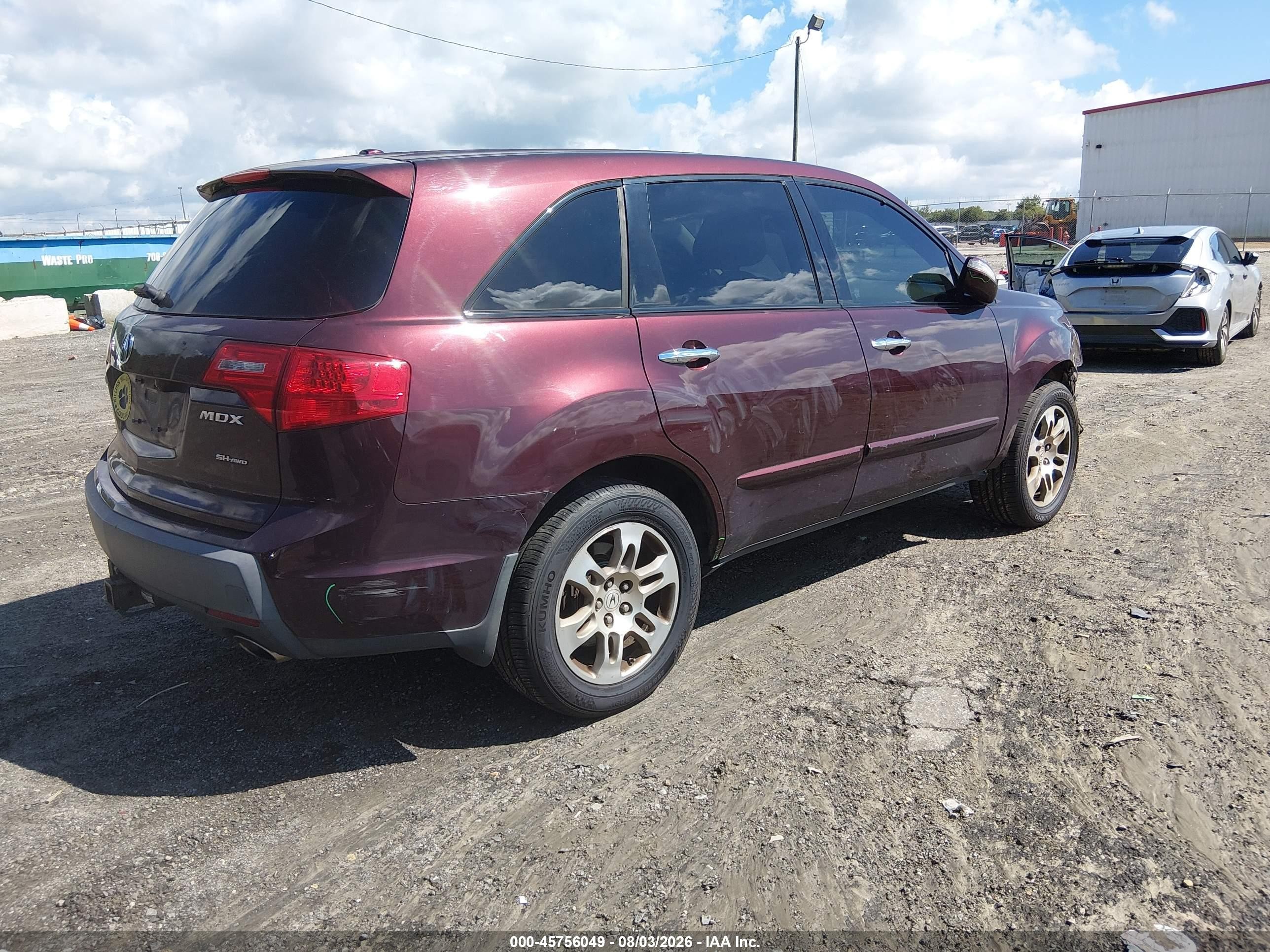 2008 Acura Mdx Technology Package Burgundy vin: 2HNYD28478H521230