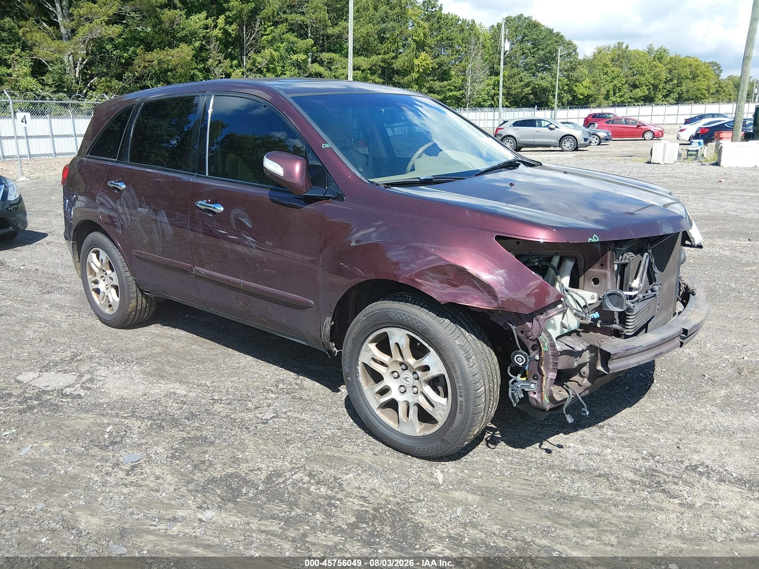 2008 Acura Mdx Technology Package Burgundy vin: 2HNYD28478H521230
