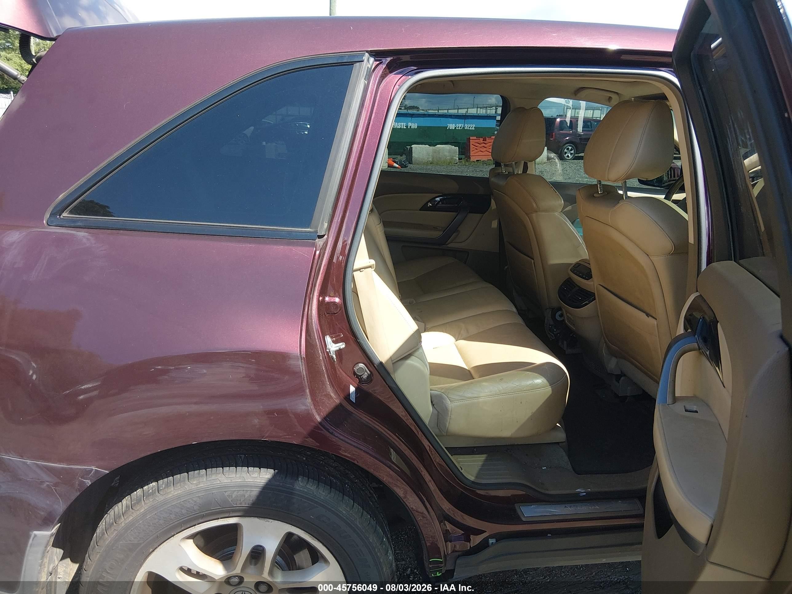 2008 Acura Mdx Technology Package Burgundy vin: 2HNYD28478H521230