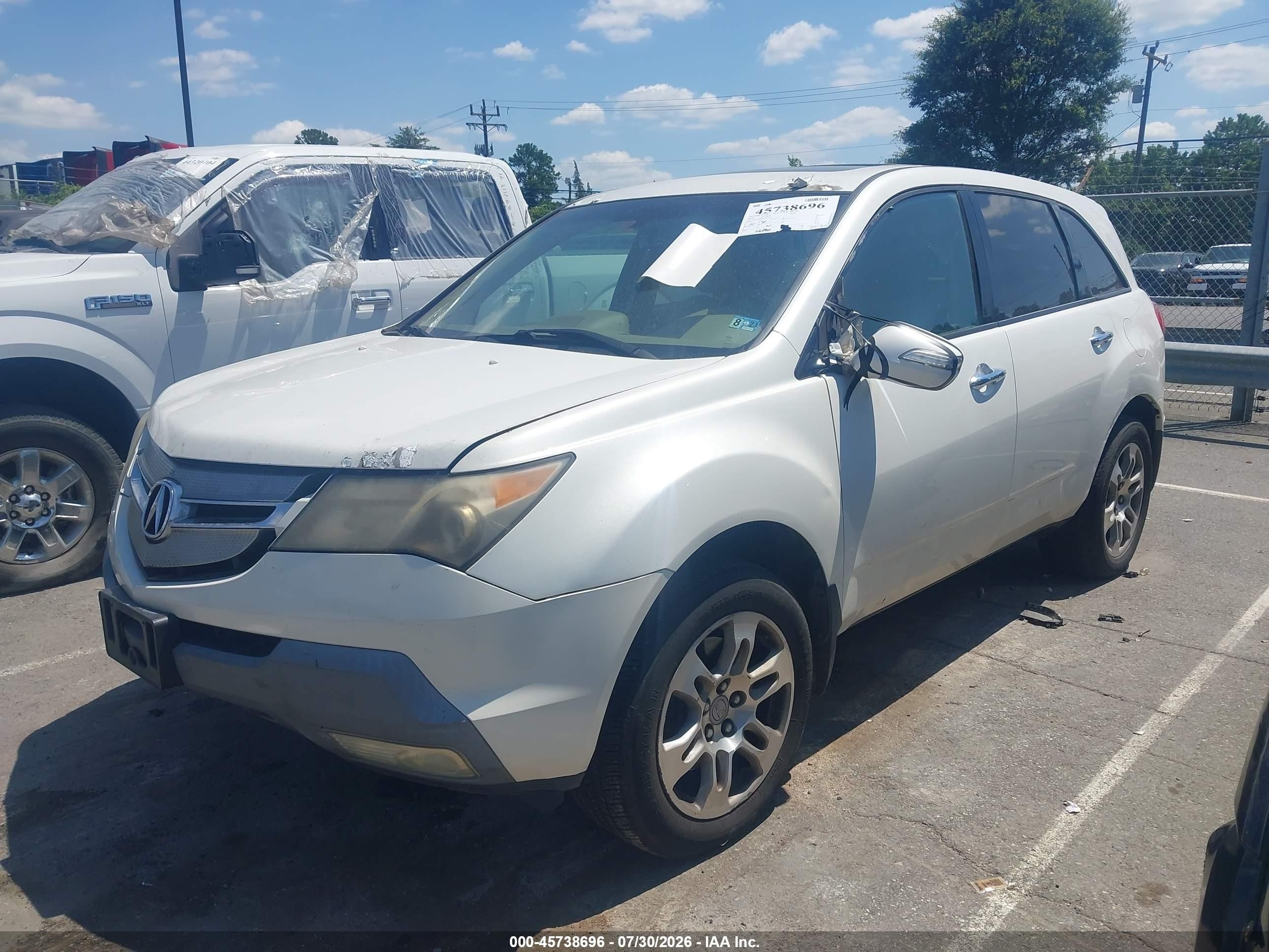 2008 Acura Mdx Technology Package Белый vin: 2HNYD28498H507295