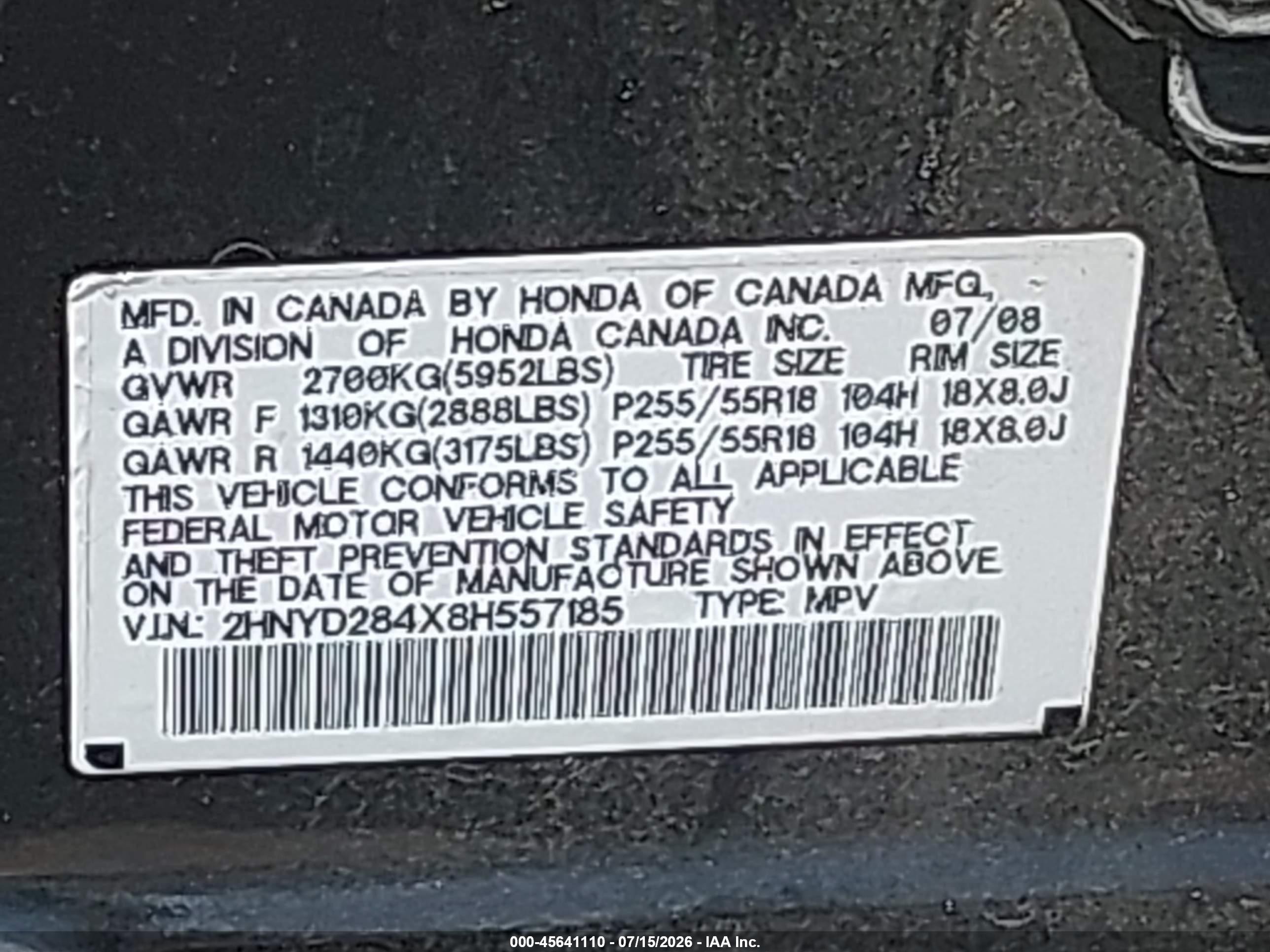 2008 Acura Mdx Technology Package Black vin: 2HNYD284X8H557185