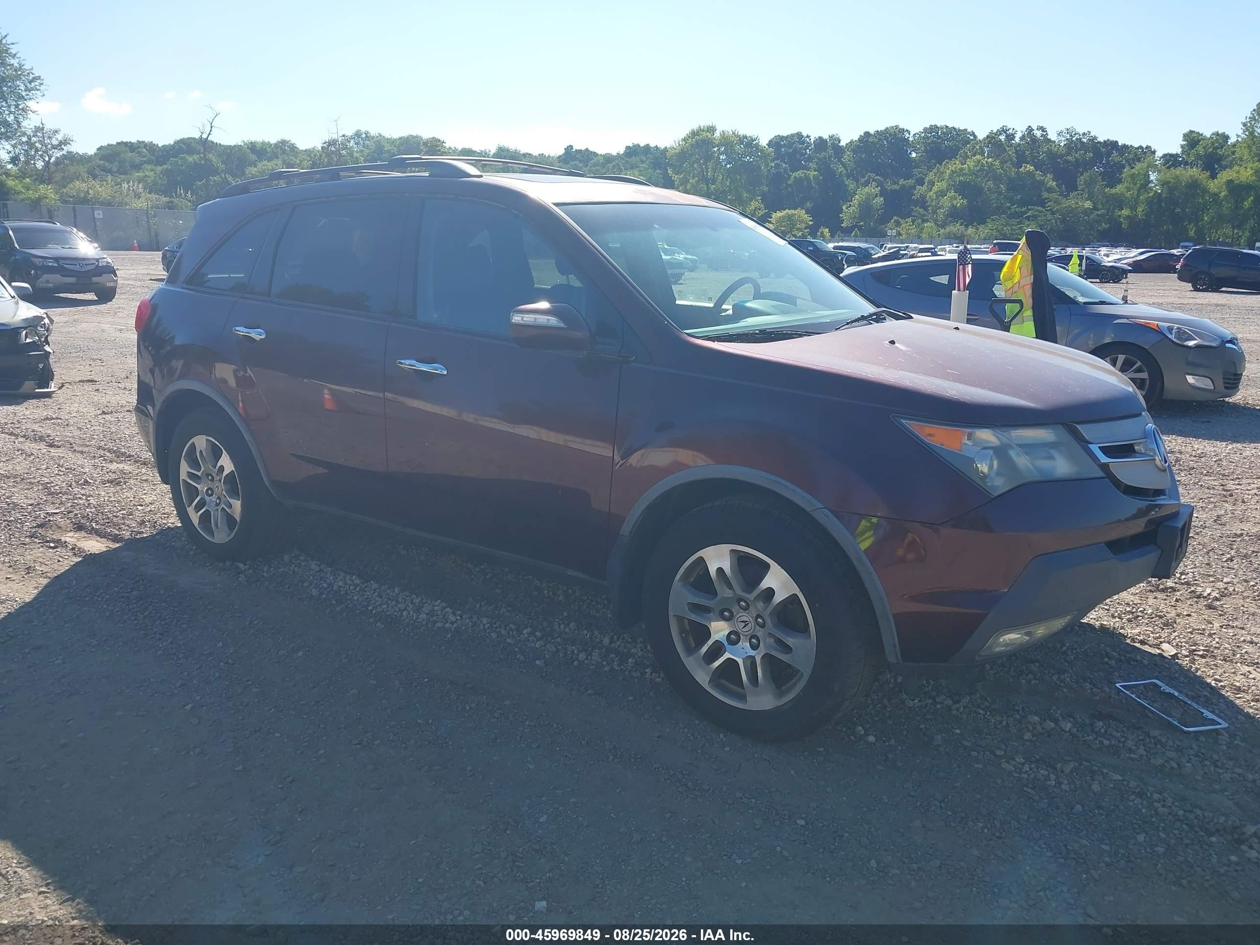 2008 Acura Mdx Technology Package Burgundy vin: 2HNYD28608H550005