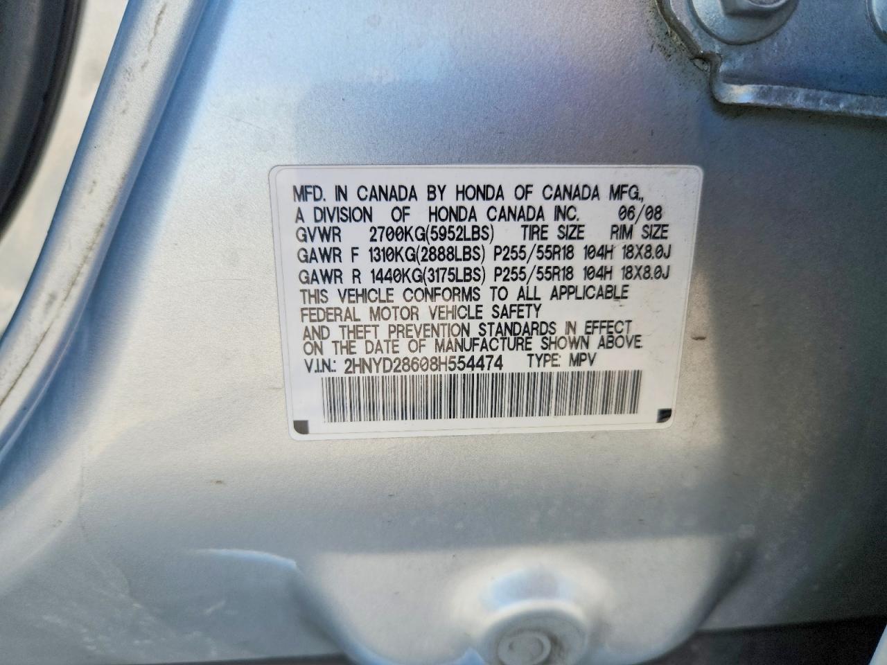 2008 Acura Mdx Technology Silver vin: 2HNYD28608H554474