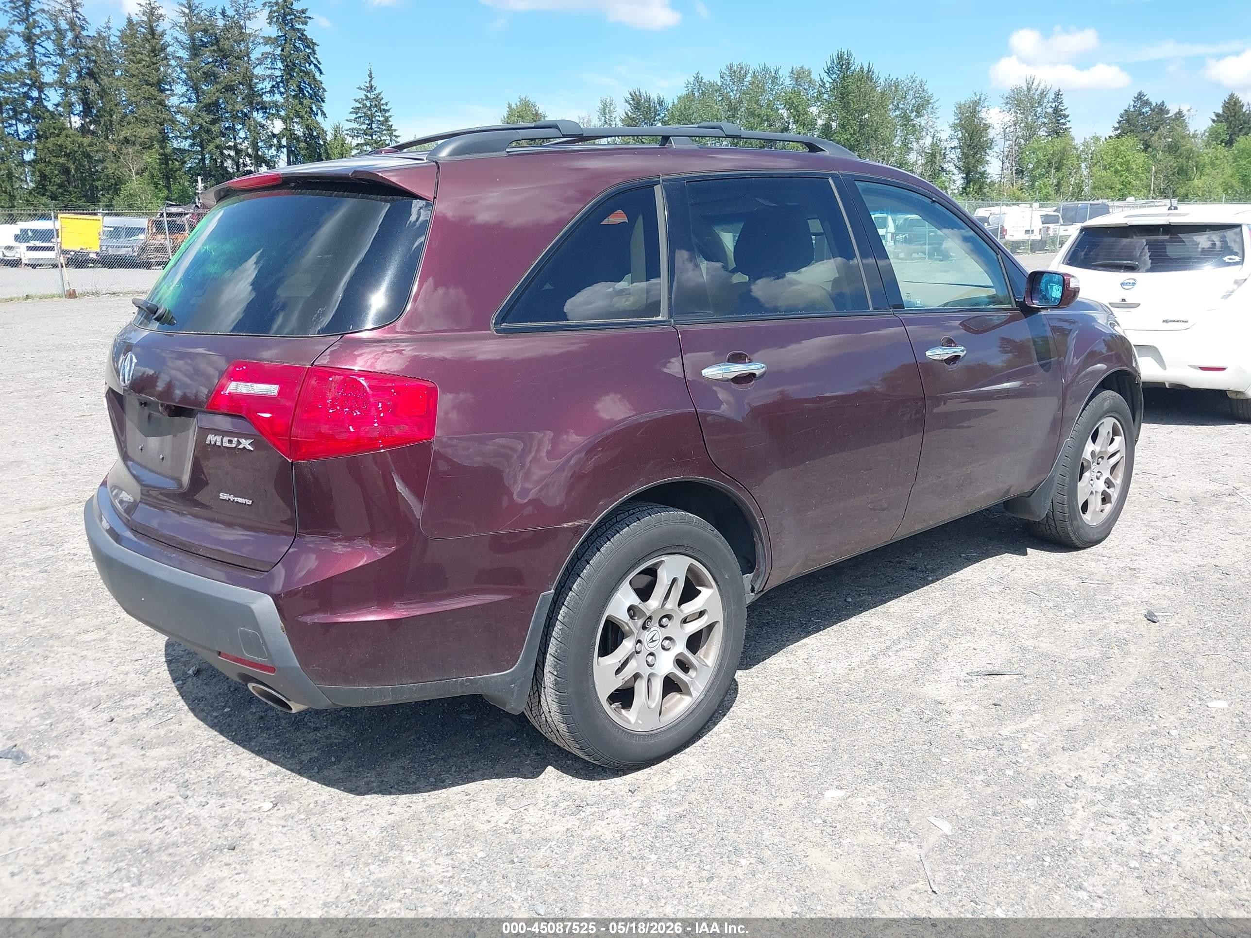 2008 Acura Mdx Technology Package Burgundy vin: 2HNYD28628H545954