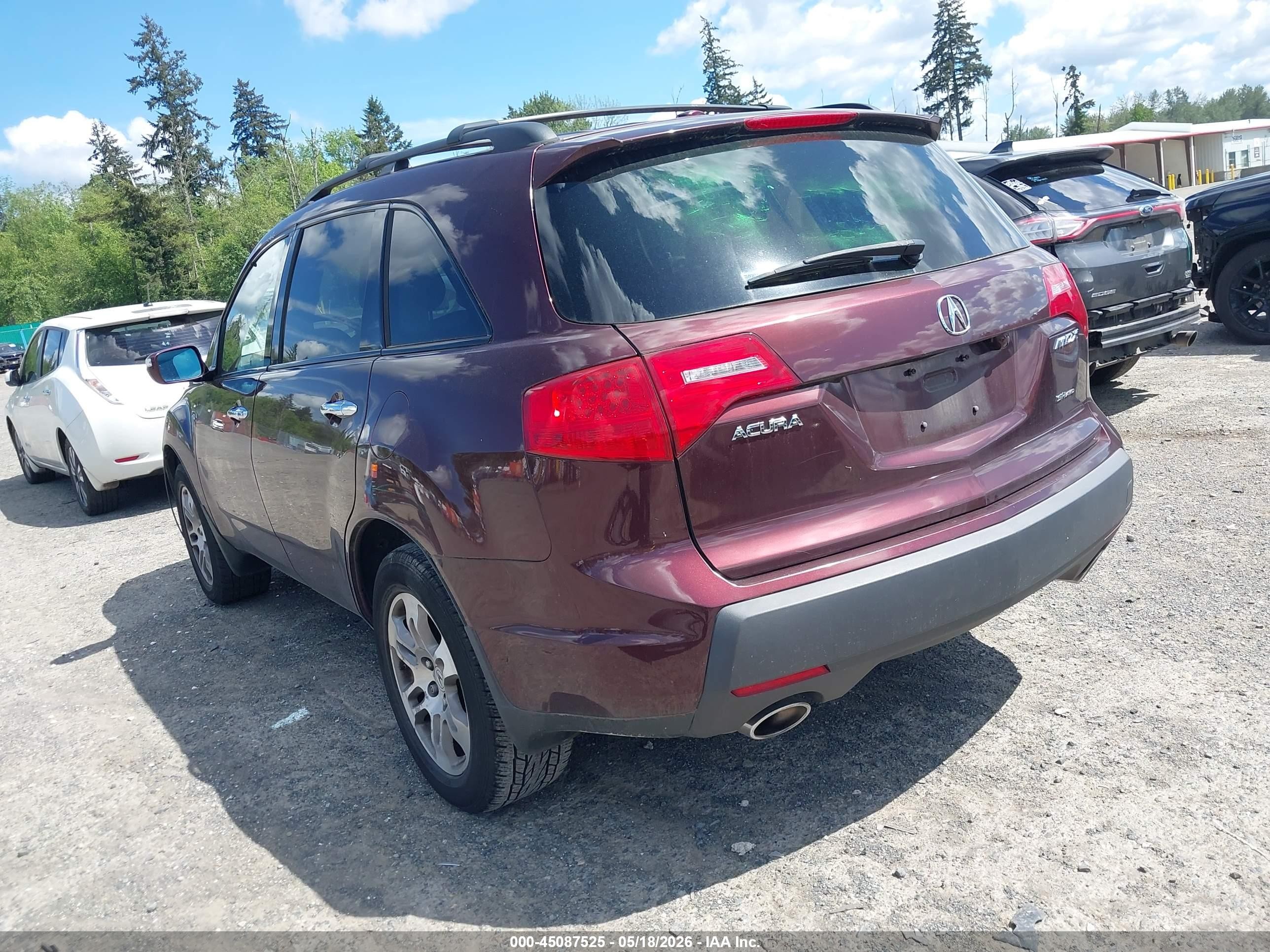 2008 Acura Mdx Technology Package Burgundy vin: 2HNYD28628H545954