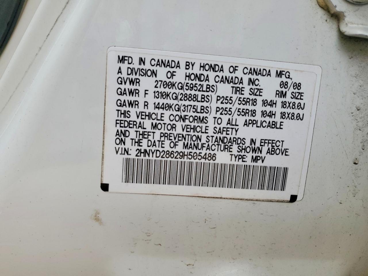 2009 Acura Mdx Technology White vin: 2HNYD28629H505486