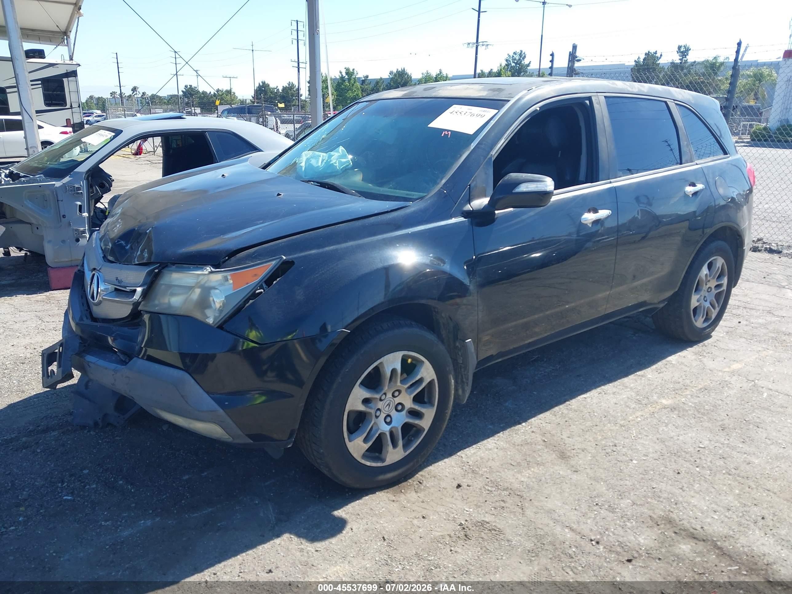 2009 Acura Mdx Technology Package Black vin: 2HNYD28629H520392
