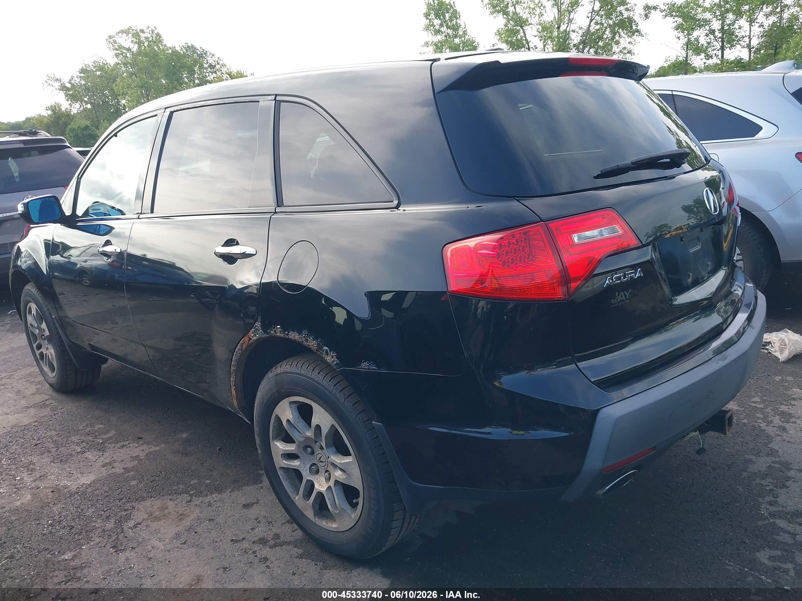 2009 Acura Mdx Technology Package Черный vin: 2HNYD28629H524569