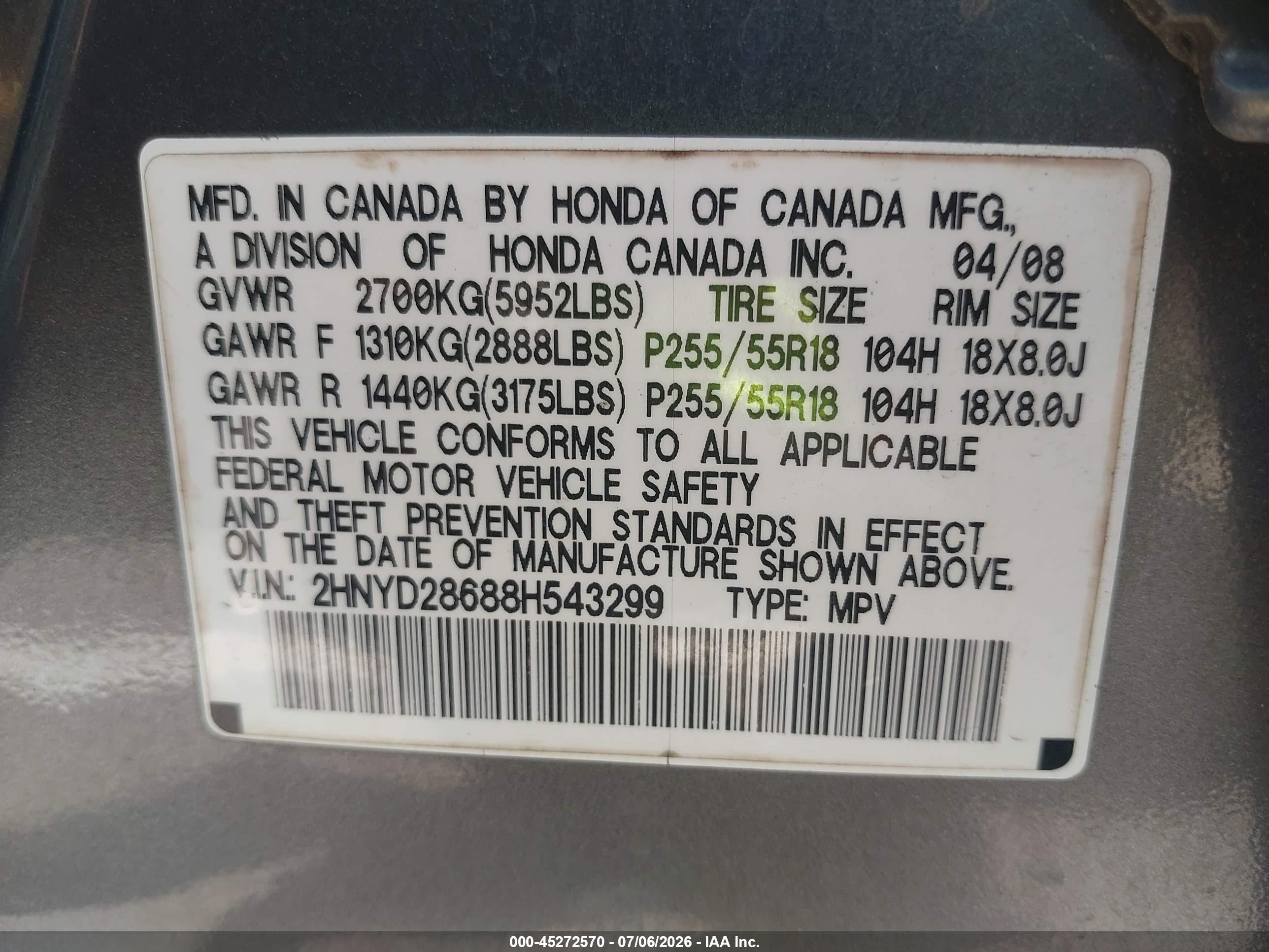 2008 Acura Mdx Technology Package Light Blue vin: 2HNYD28688H543299