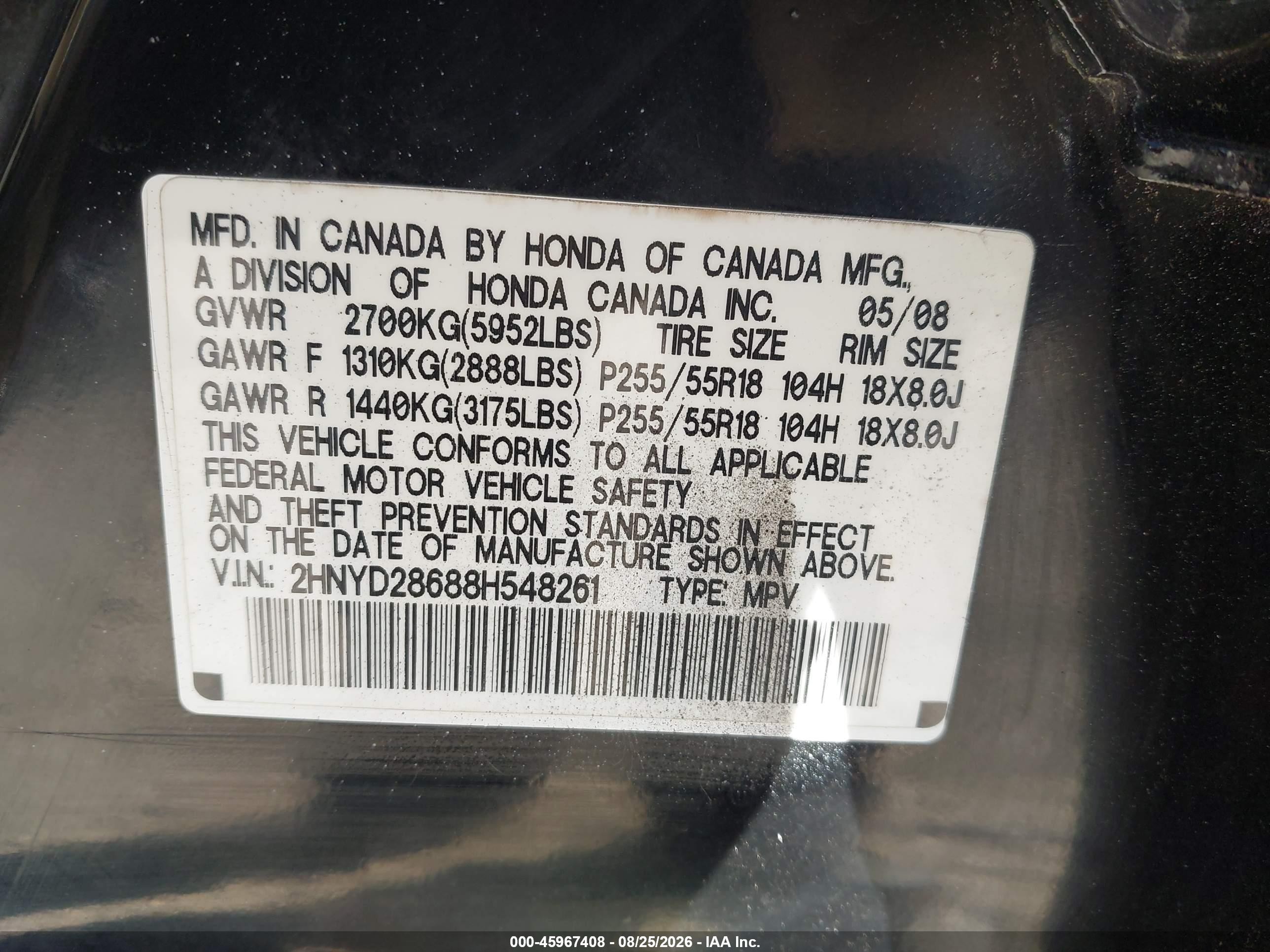 2008 Acura Mdx Technology Package Black vin: 2HNYD28688H548261
