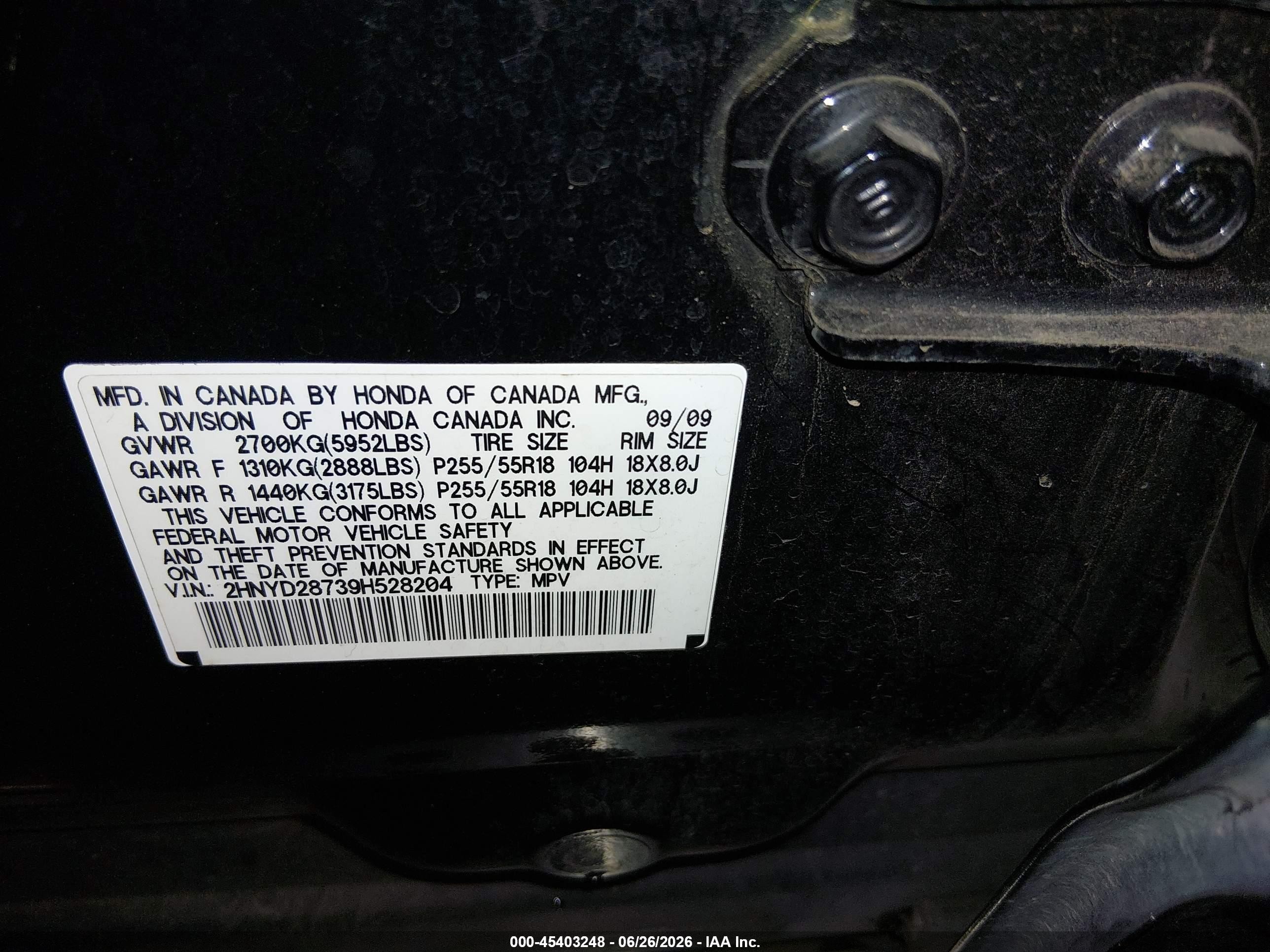 2009 Acura Mdx Sport Package Black vin: 2HNYD28739H528204