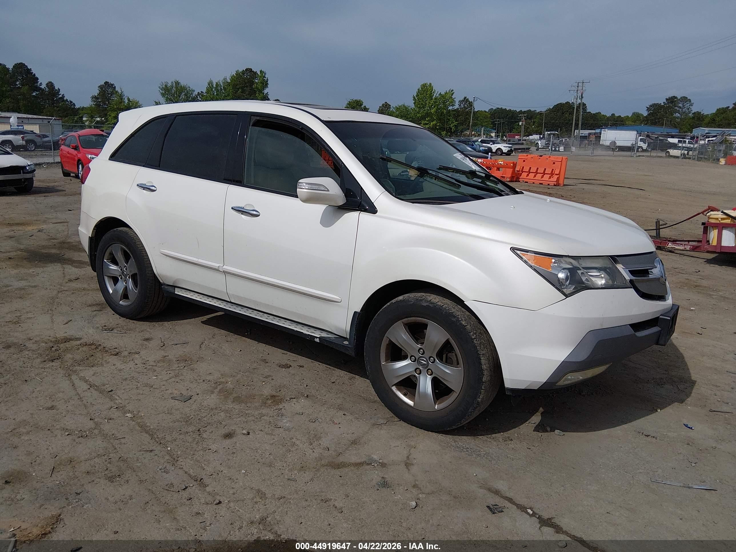 2009 Acura Mdx Sport Package White vin: 2HNYD28769H501613