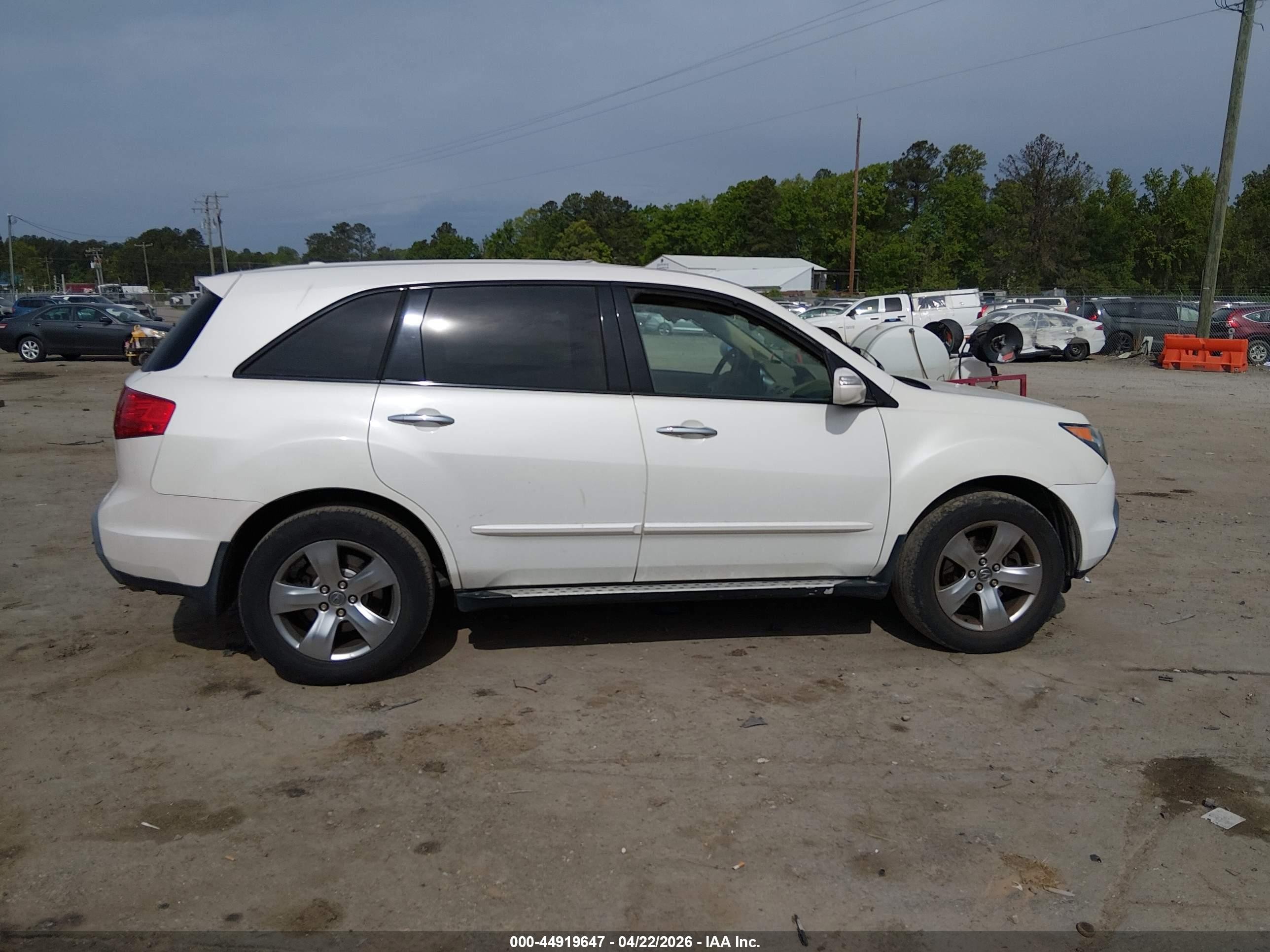 2009 Acura Mdx Sport Package White vin: 2HNYD28769H501613
