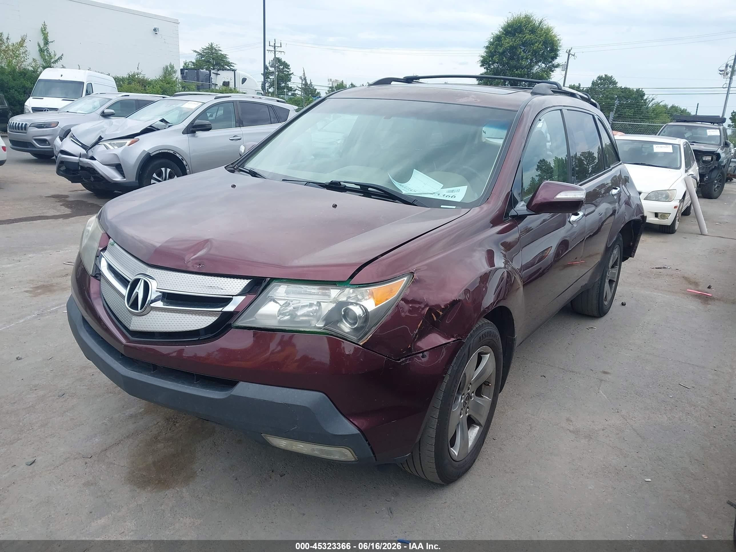 2008 Acura Mdx Sport Package Burgundy vin: 2HNYD28808H502926