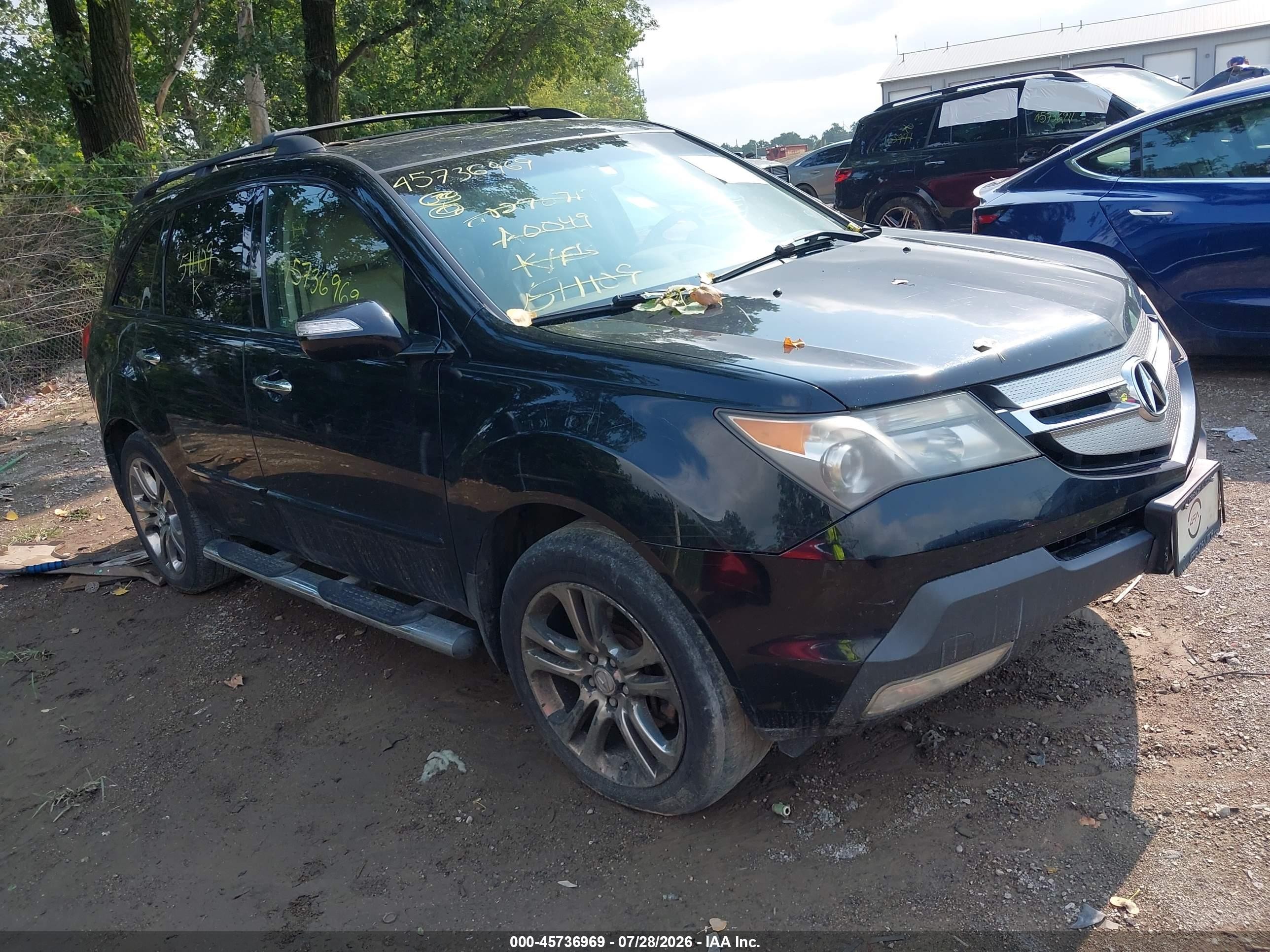 2009 Acura Mdx Sport Package Черный vin: 2HNYD28809H511109