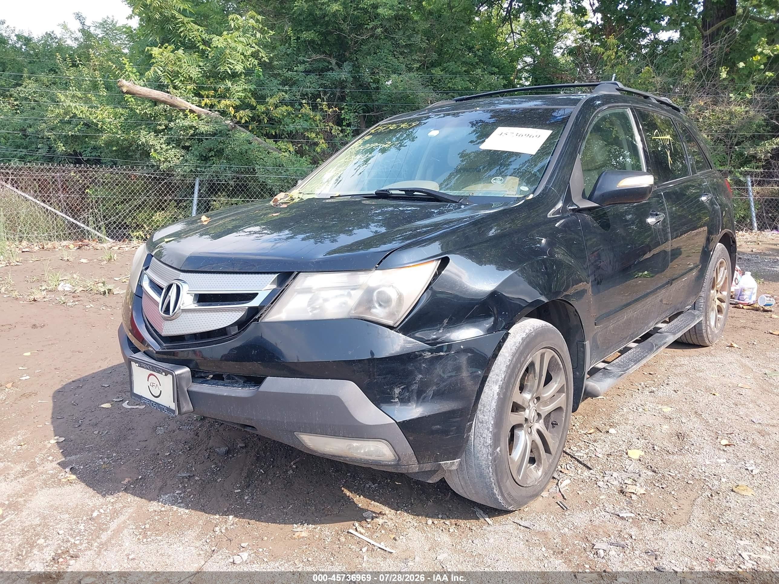 2009 Acura Mdx Sport Package Черный vin: 2HNYD28809H511109