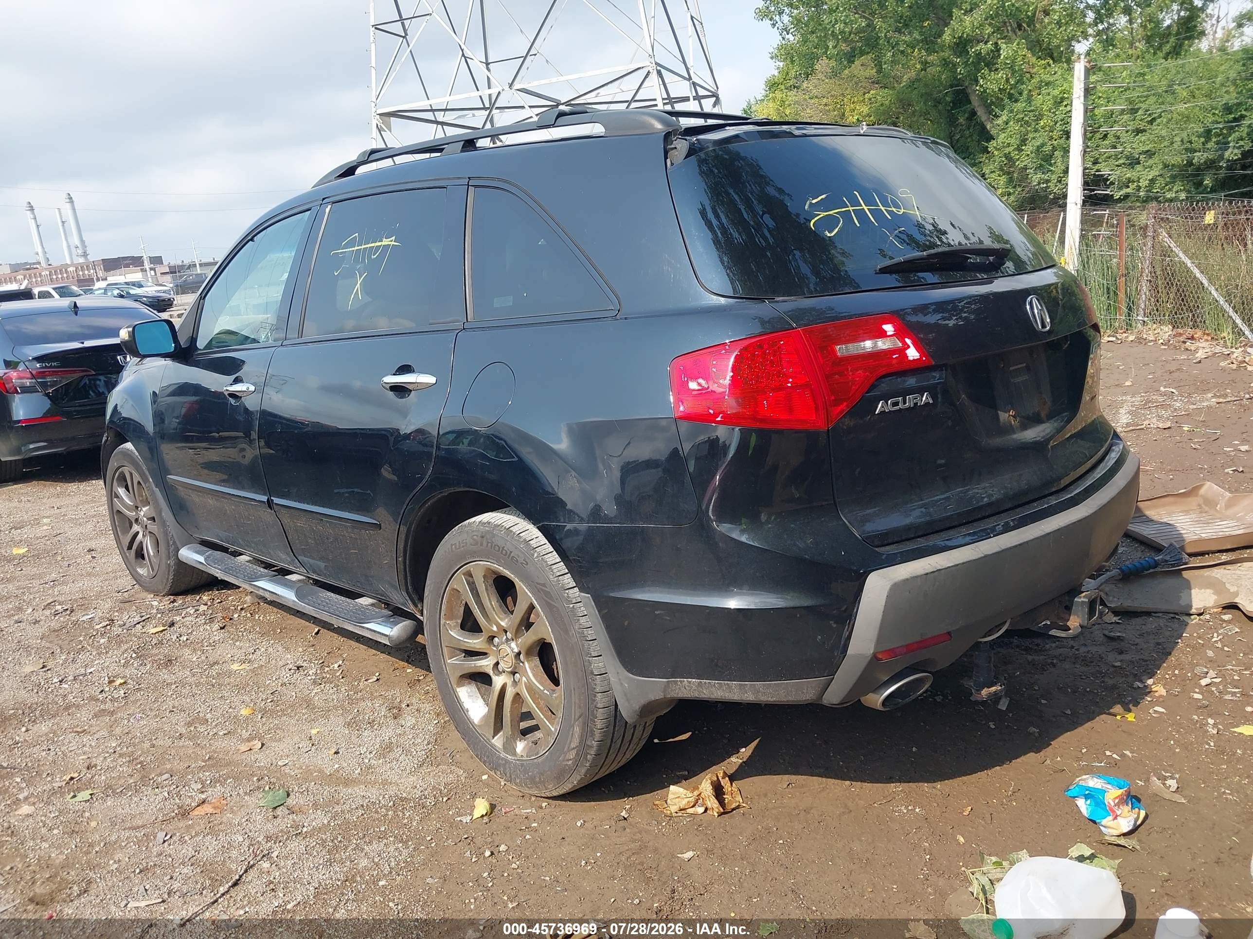 2009 Acura Mdx Sport Package Черный vin: 2HNYD28809H511109