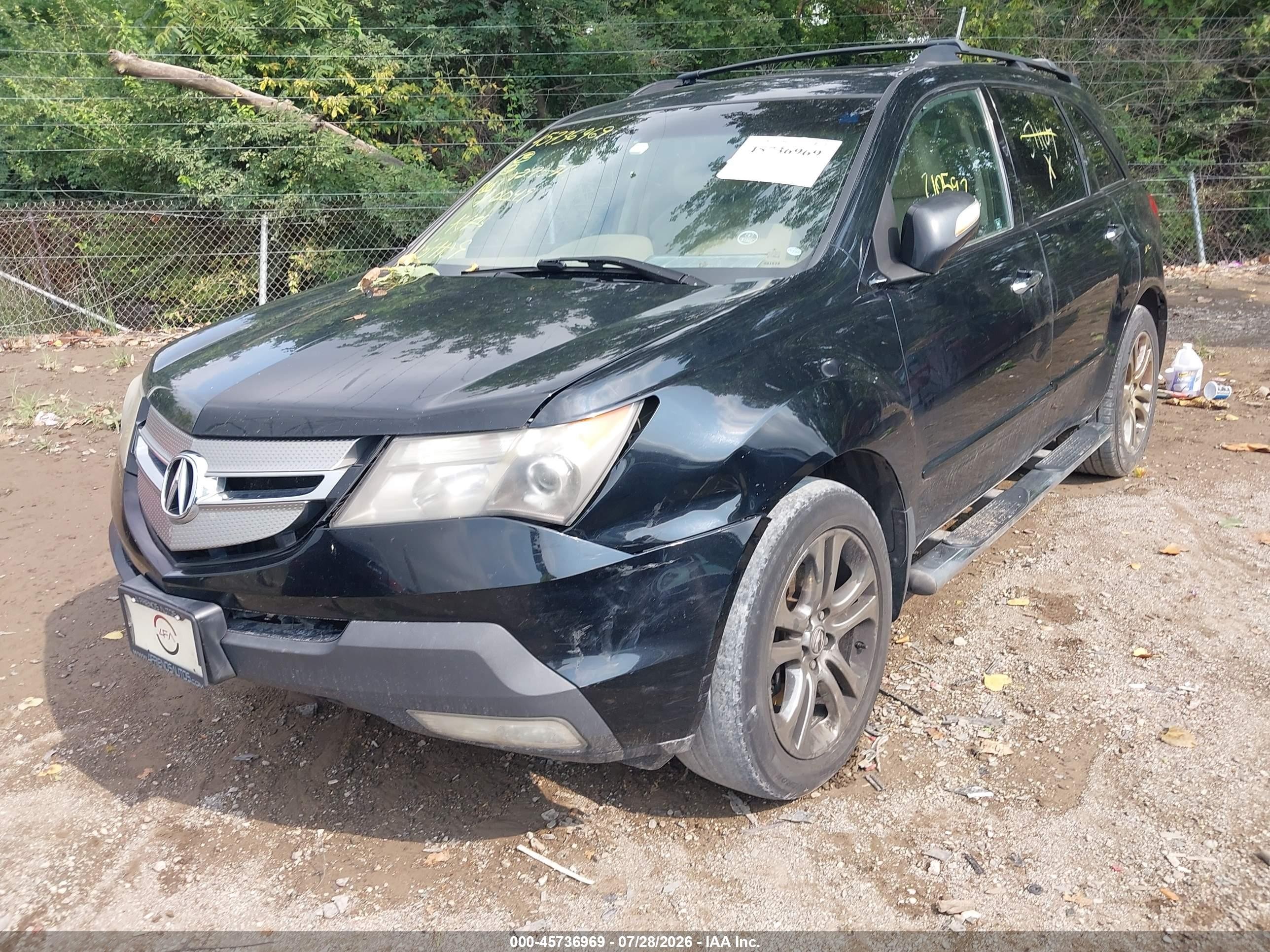 2009 Acura Mdx Sport Package Черный vin: 2HNYD28809H511109