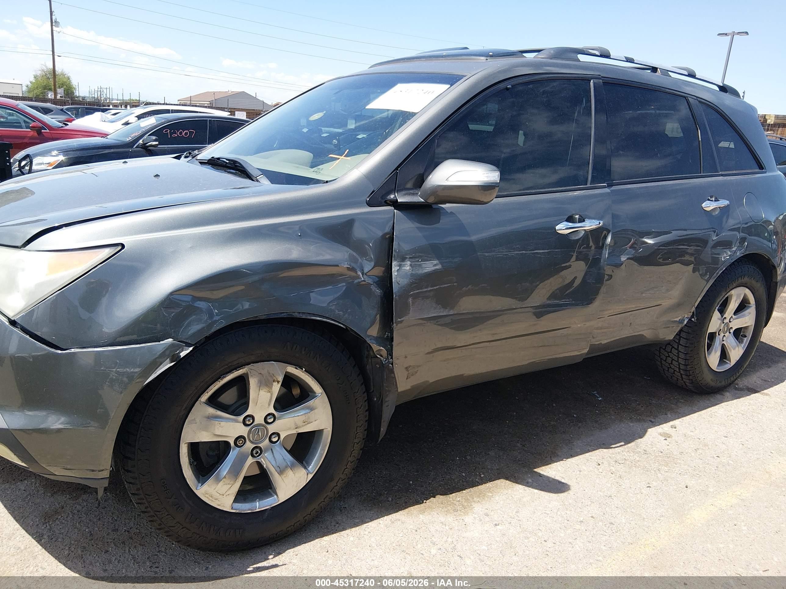 2007 Acura Mdx Sport Package Gray vin: 2HNYD28817H528420