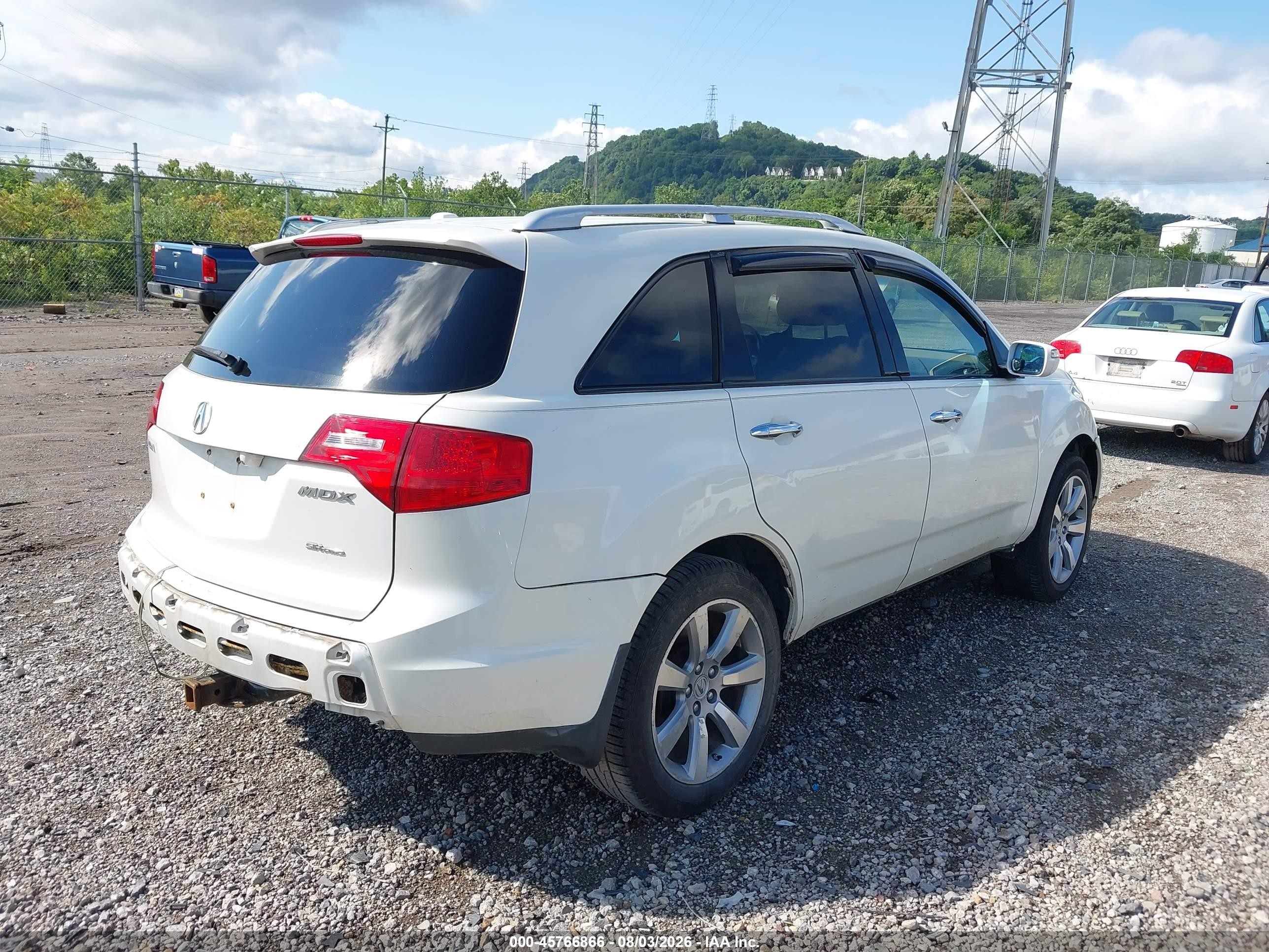 2009 Acura Mdx Sport Package White vin: 2HNYD28829H504579