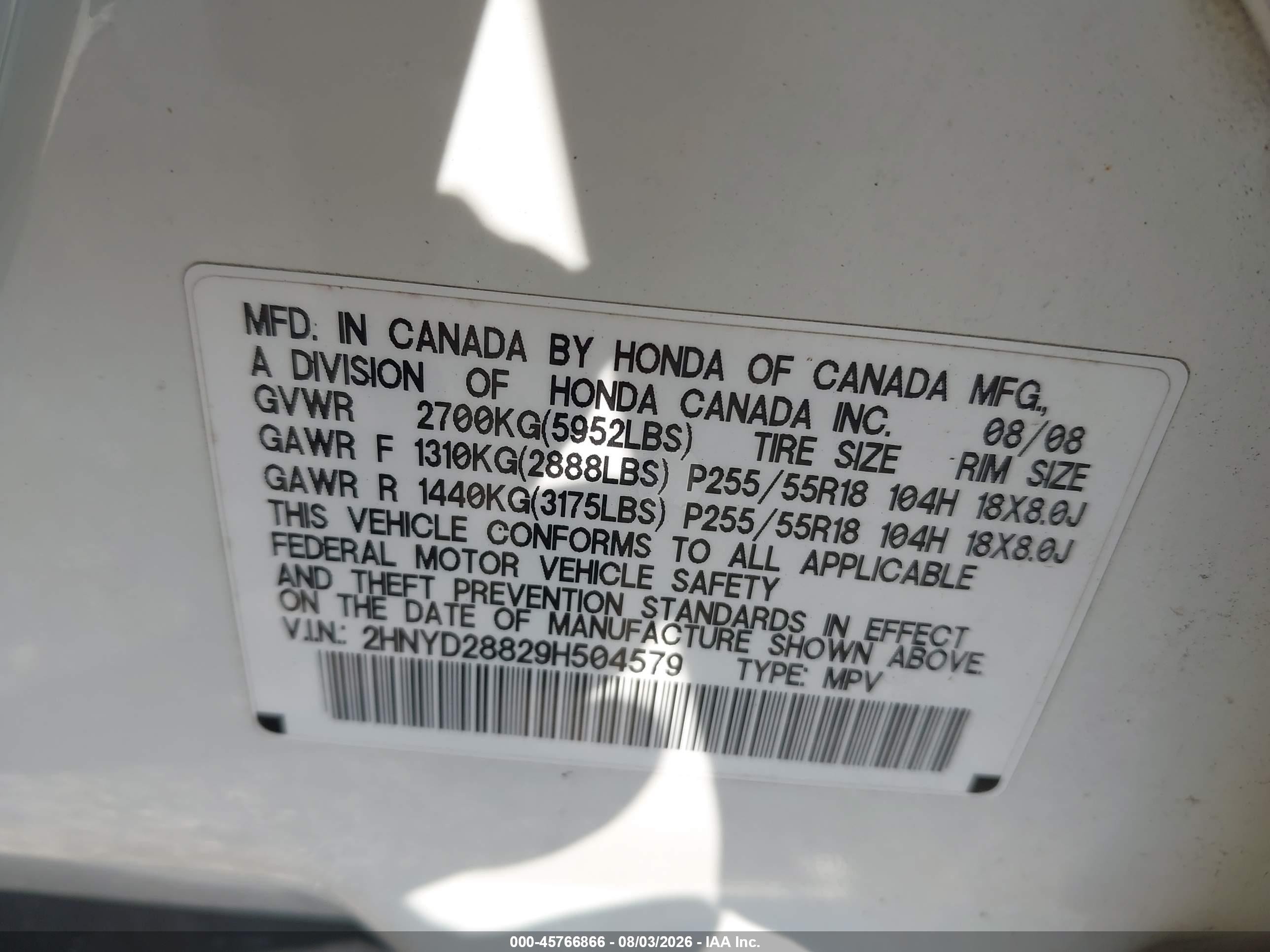 2009 Acura Mdx Sport Package White vin: 2HNYD28829H504579