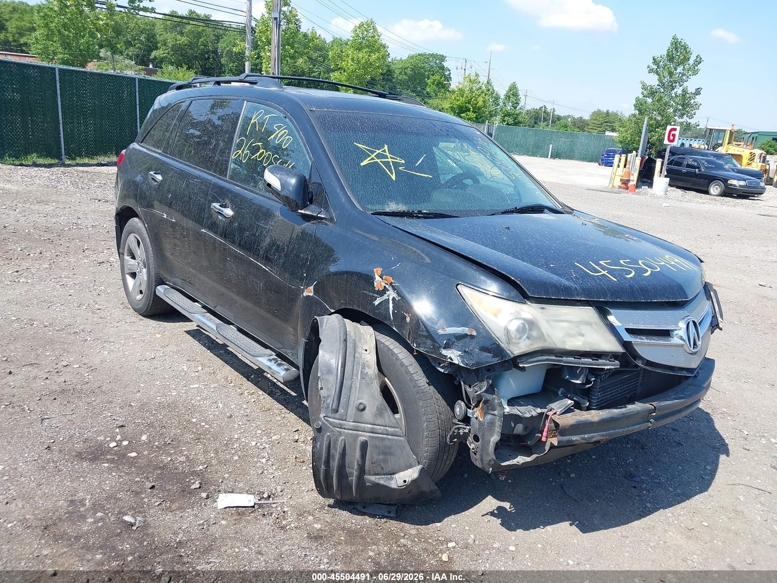 2009 Acura Mdx Sport Package Black vin: 2HNYD28829H512388