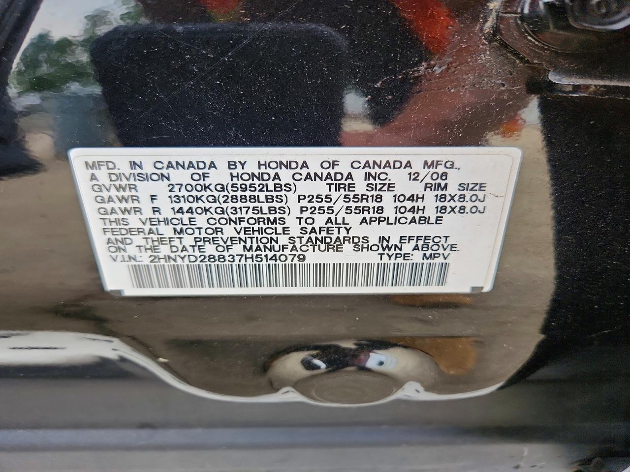 2007 Acura Mdx Sport Black vin: 2HNYD28837H514079