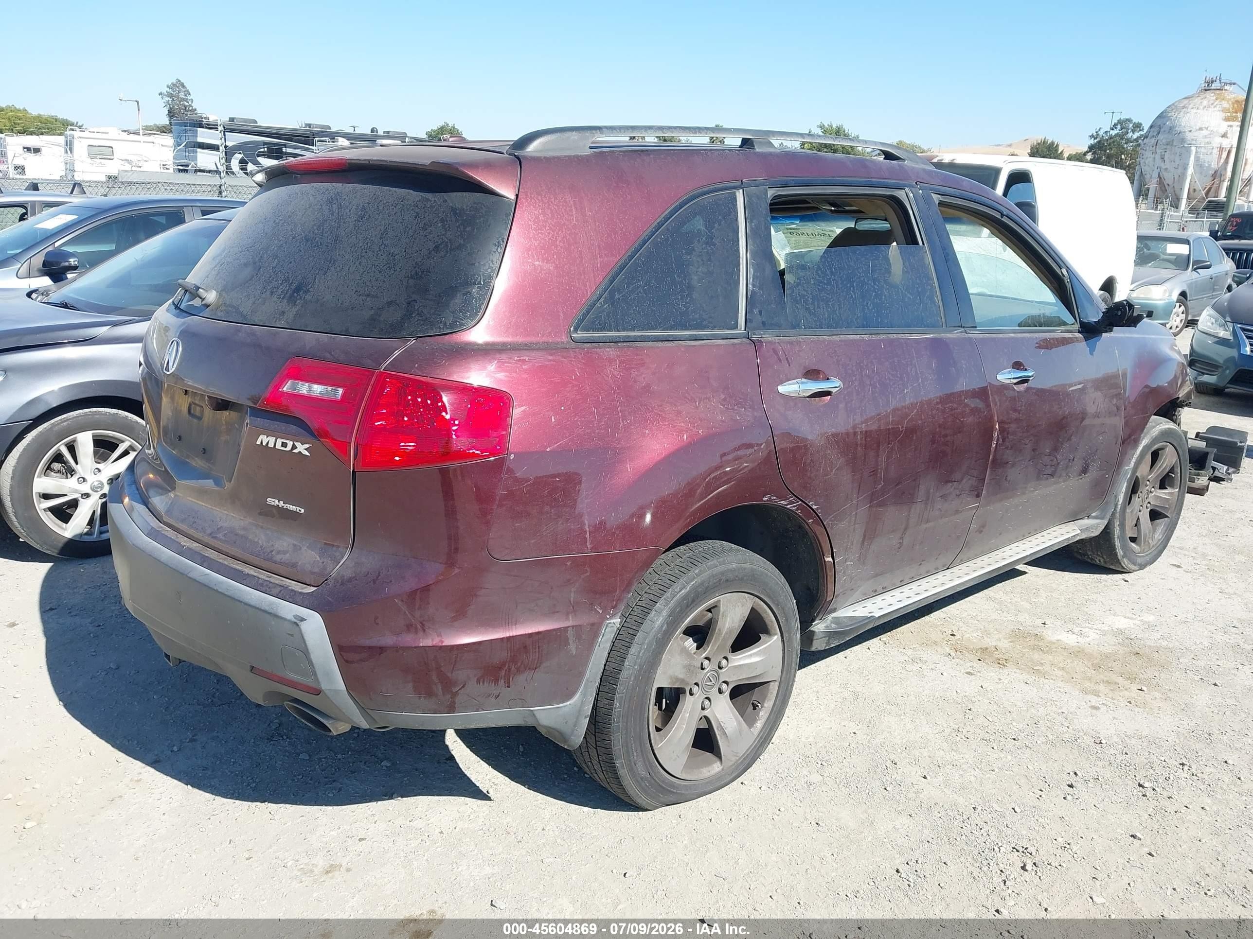 2007 Acura Mdx Sport Package Burgundy vin: 2HNYD28847H527004