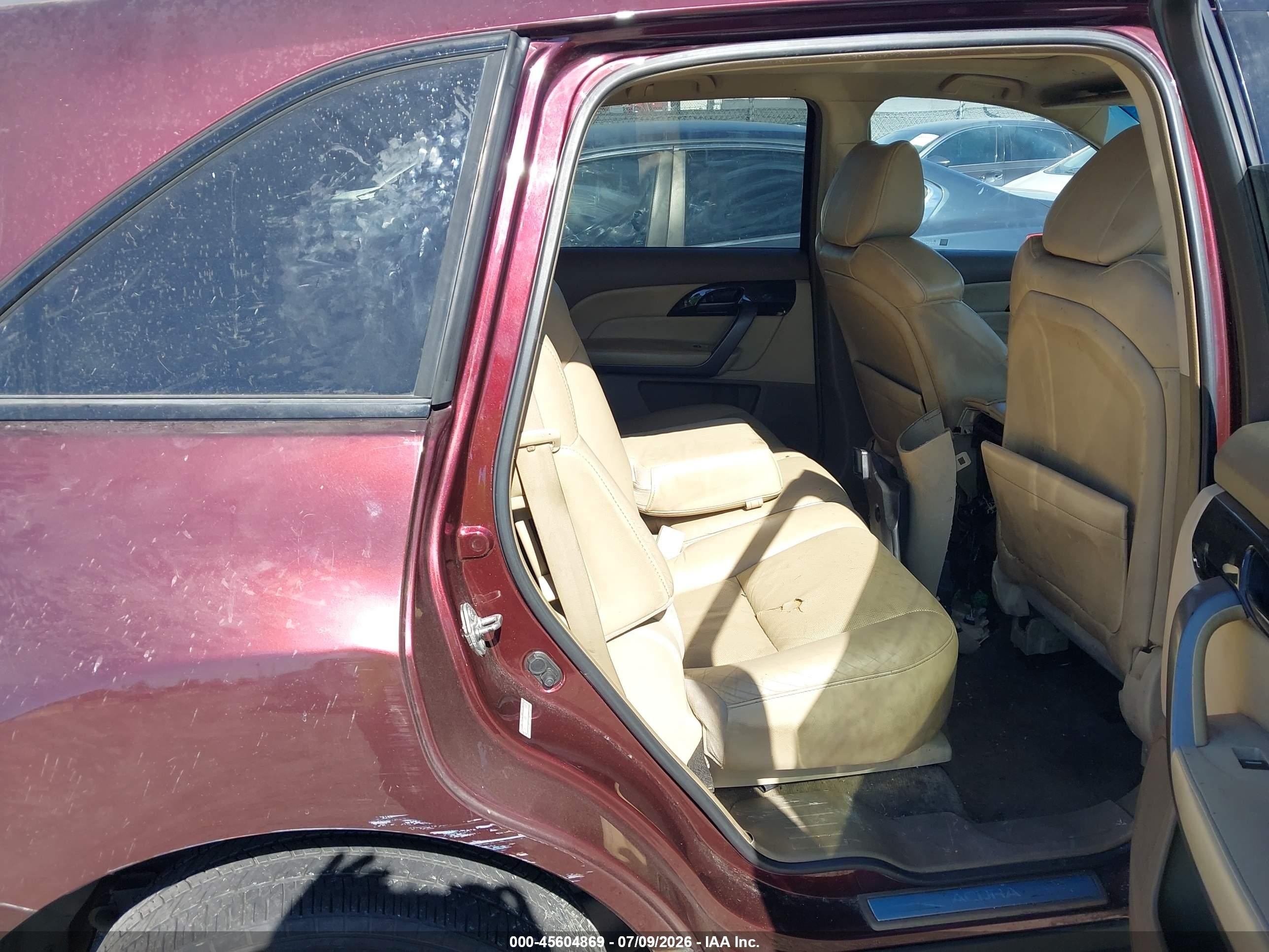 2007 Acura Mdx Sport Package Burgundy vin: 2HNYD28847H527004