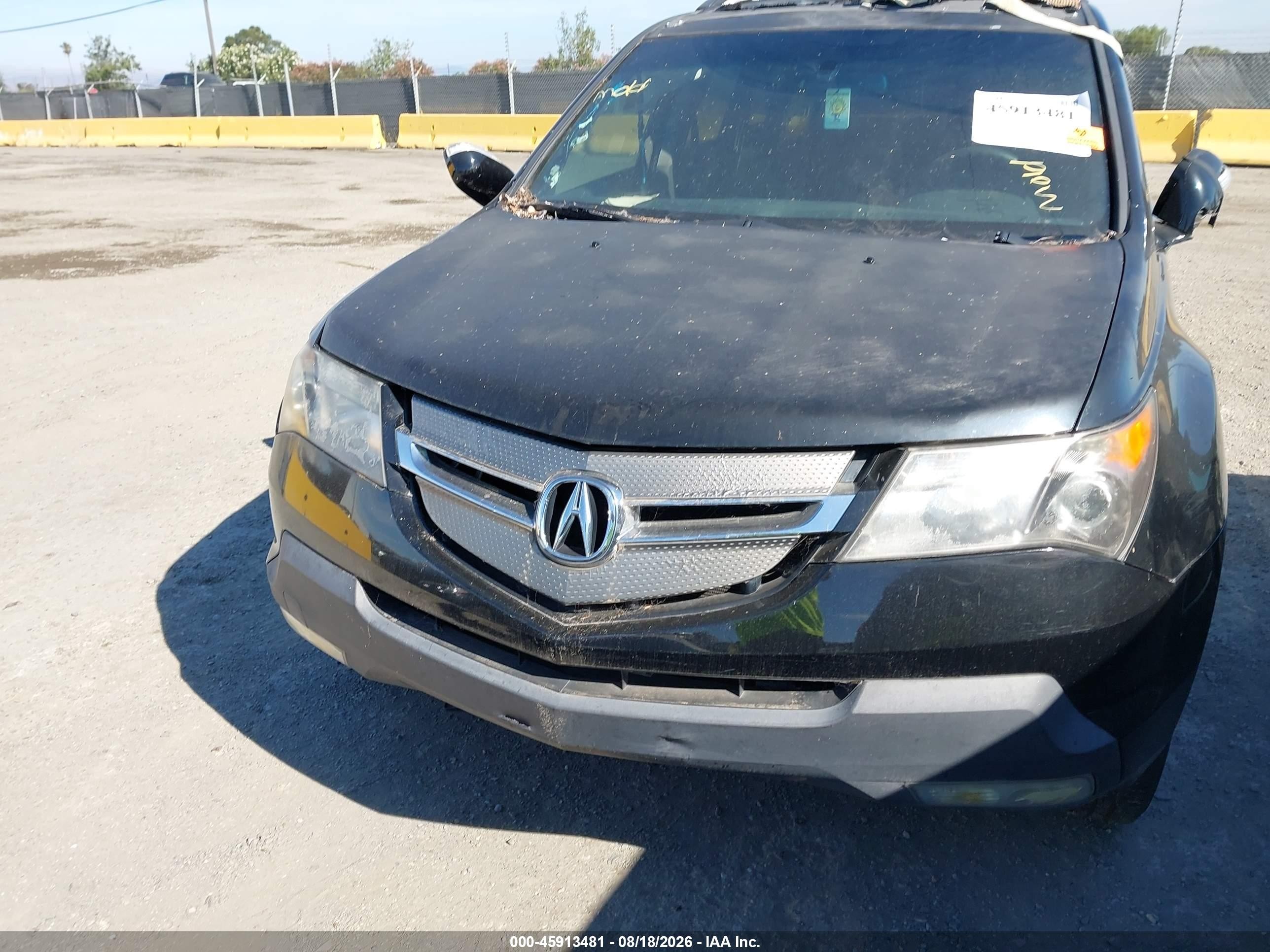 2007 Acura Mdx Sport Package Black vin: 2HNYD28847H543882
