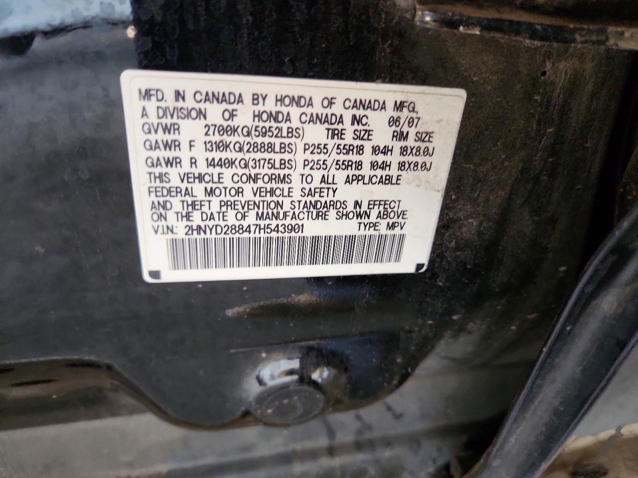 2007 Acura Mdx Sport Black vin: 2HNYD28847H543901