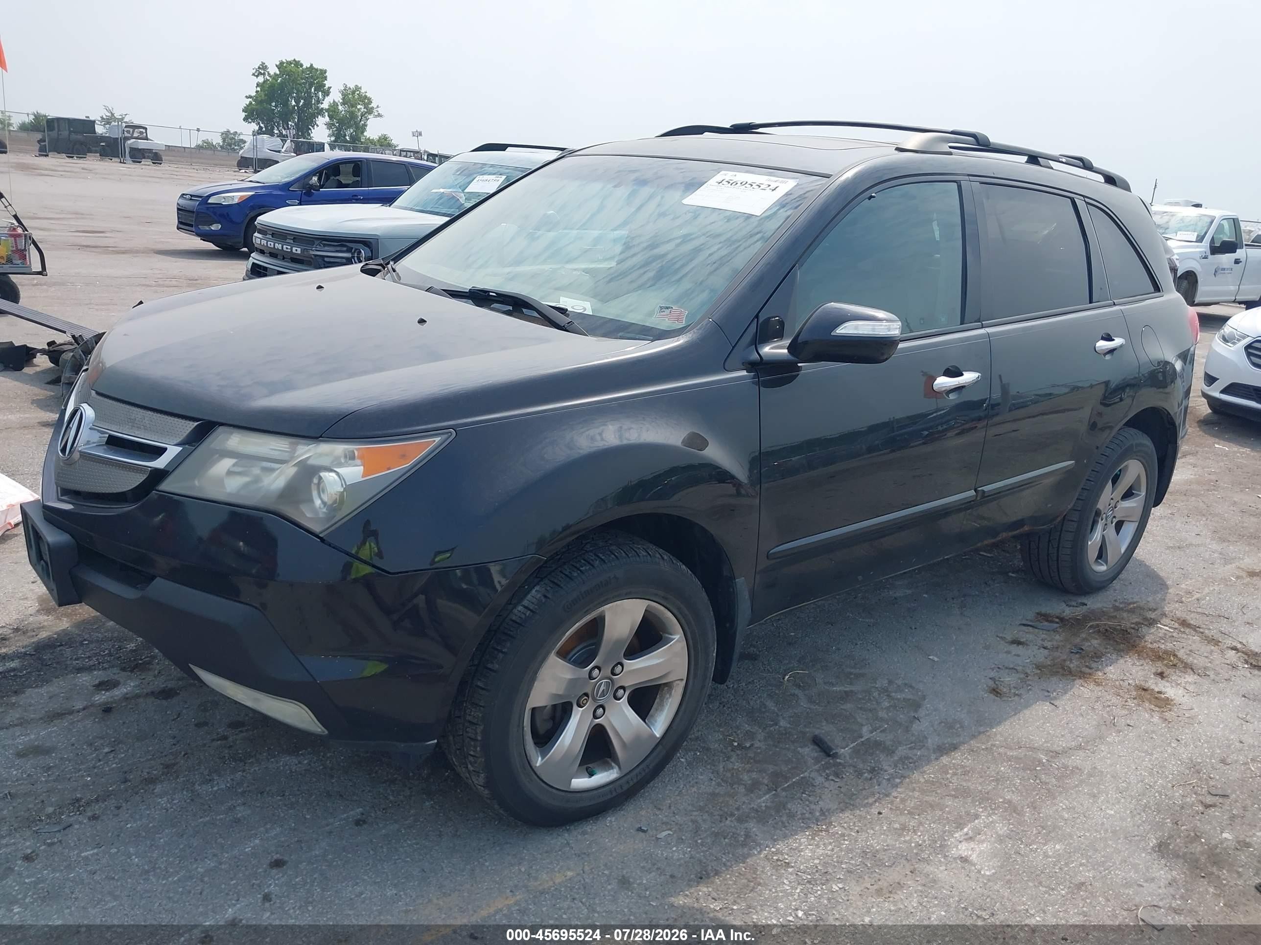 2007 Acura Mdx Sport Package Black vin: 2HNYD28847H545213